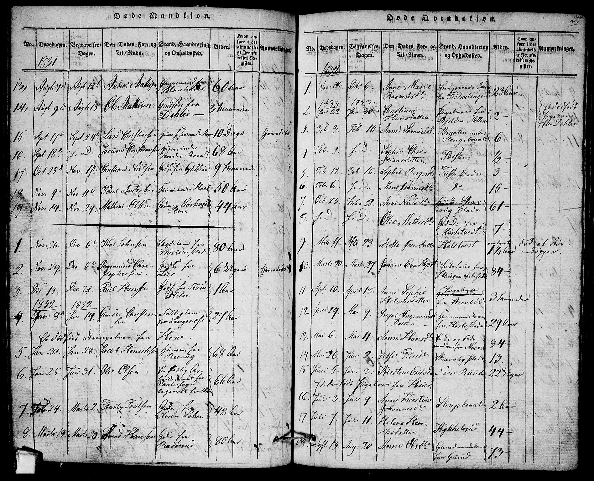 Askim prestekontor Kirkebøker, AV/SAO-A-10900/G/Ga/L0001: Parish register (copy) no. 1, 1817-1846, p. 226-227