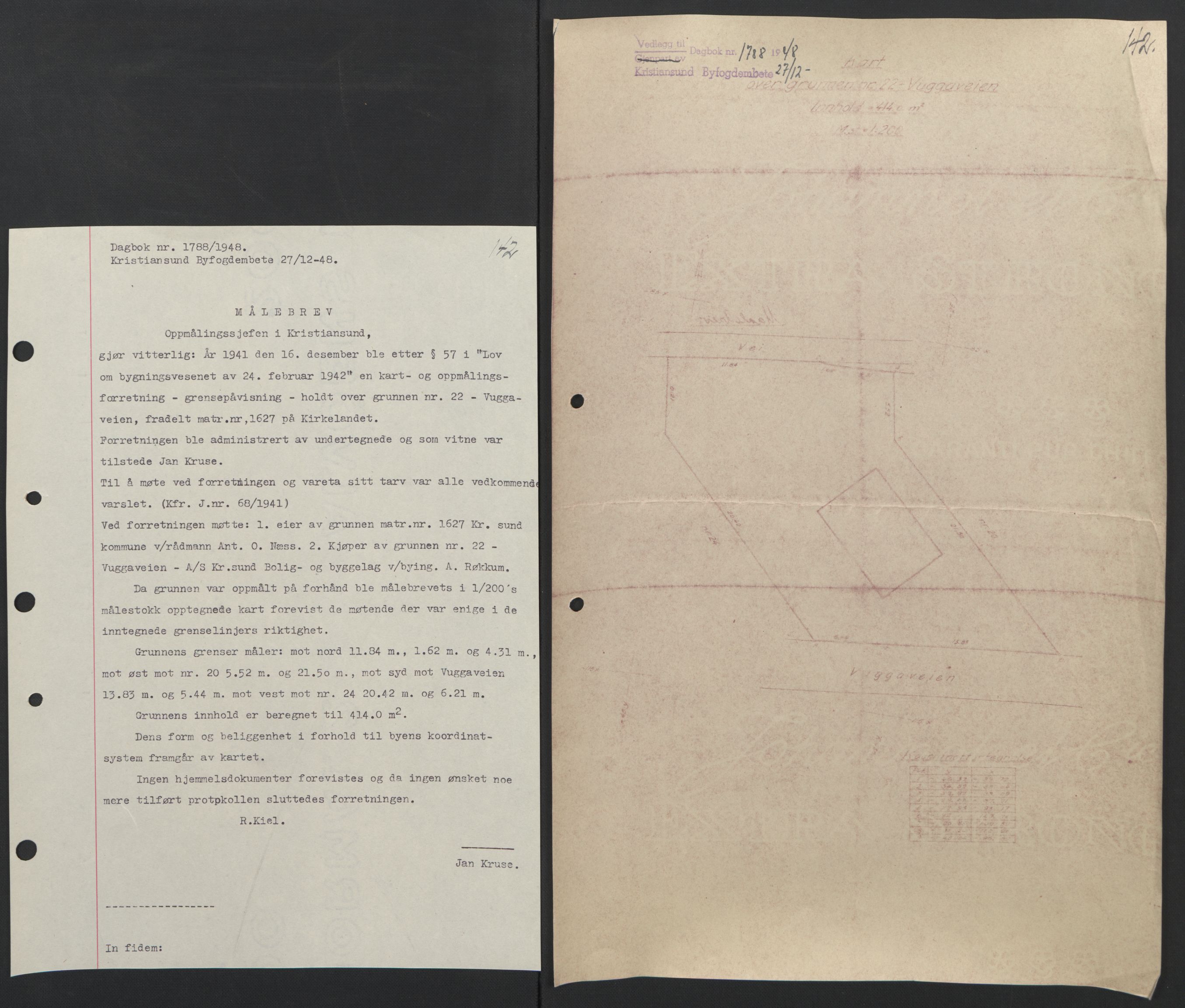 Kristiansund byfogd, AV/SAT-A-4587/A/27: Mortgage book no. 42, 1947-1950, Diary no: : 1788/1948