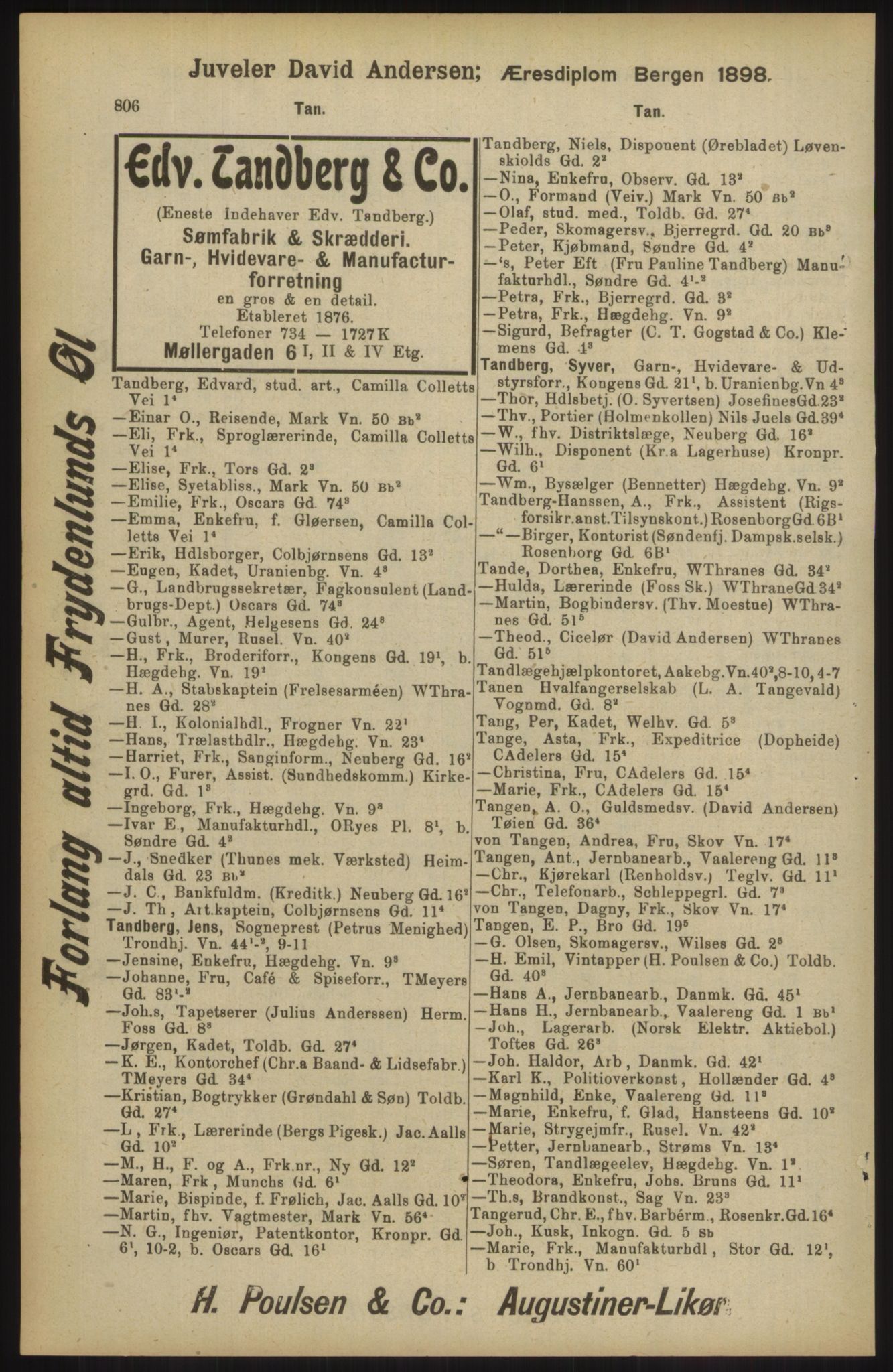 Kristiania/Oslo adressebok, PUBL/-, 1904, p. 806