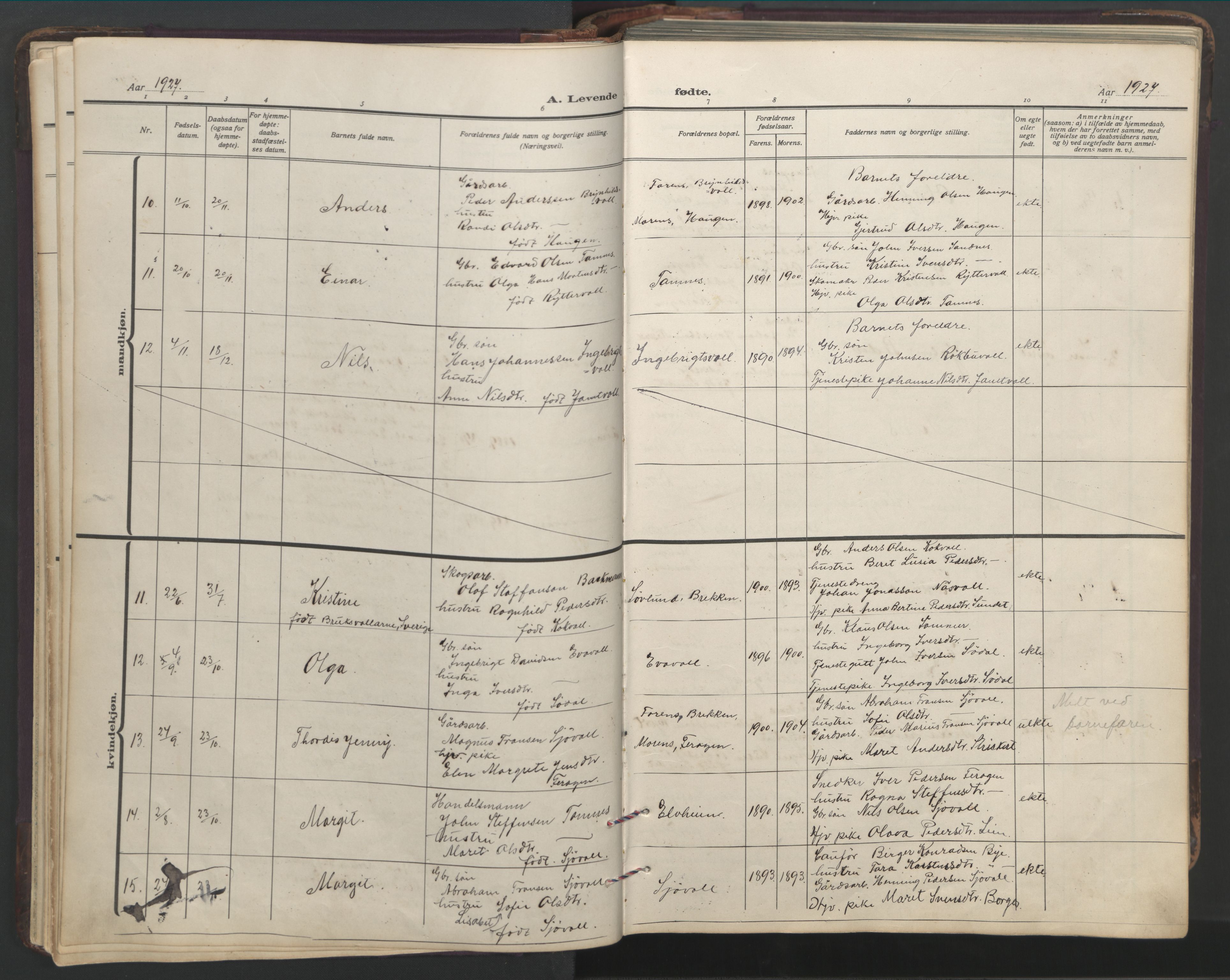 Ministerialprotokoller, klokkerbøker og fødselsregistre - Sør-Trøndelag, SAT/A-1456/683/L0951: Parish register (copy) no. 683C03, 1919-1970