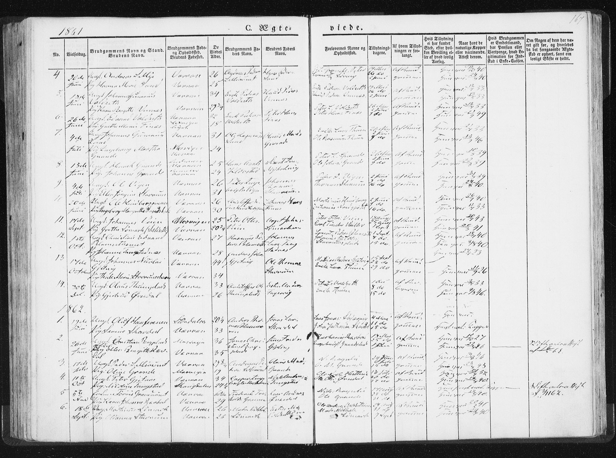 Ministerialprotokoller, klokkerbøker og fødselsregistre - Nord-Trøndelag, SAT/A-1458/744/L0418: Parish register (official) no. 744A02, 1843-1866, p. 167