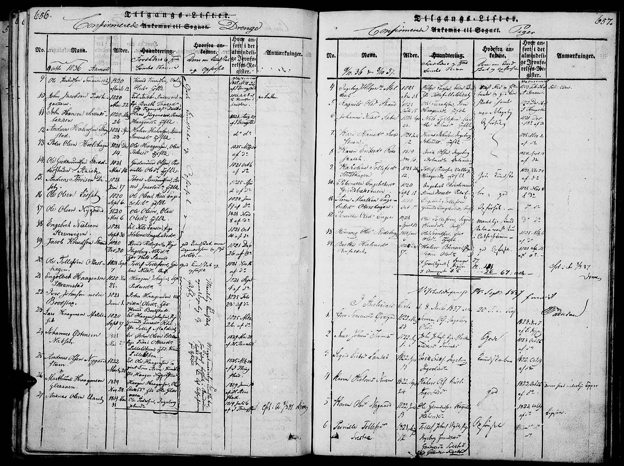 Åmot prestekontor, Hedmark, SAH/PREST-056/H/Ha/Haa/L0005: Parish register (official) no. 5, 1815-1841, p. 656-657
