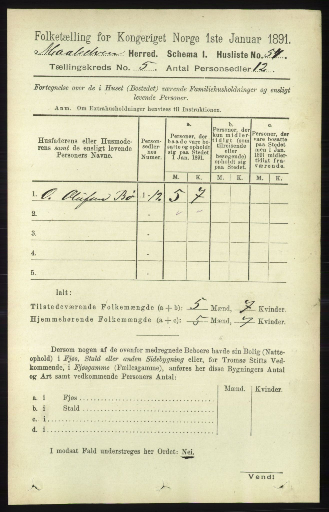 RA, 1891 census for 1924 Målselv, 1891, p. 1603