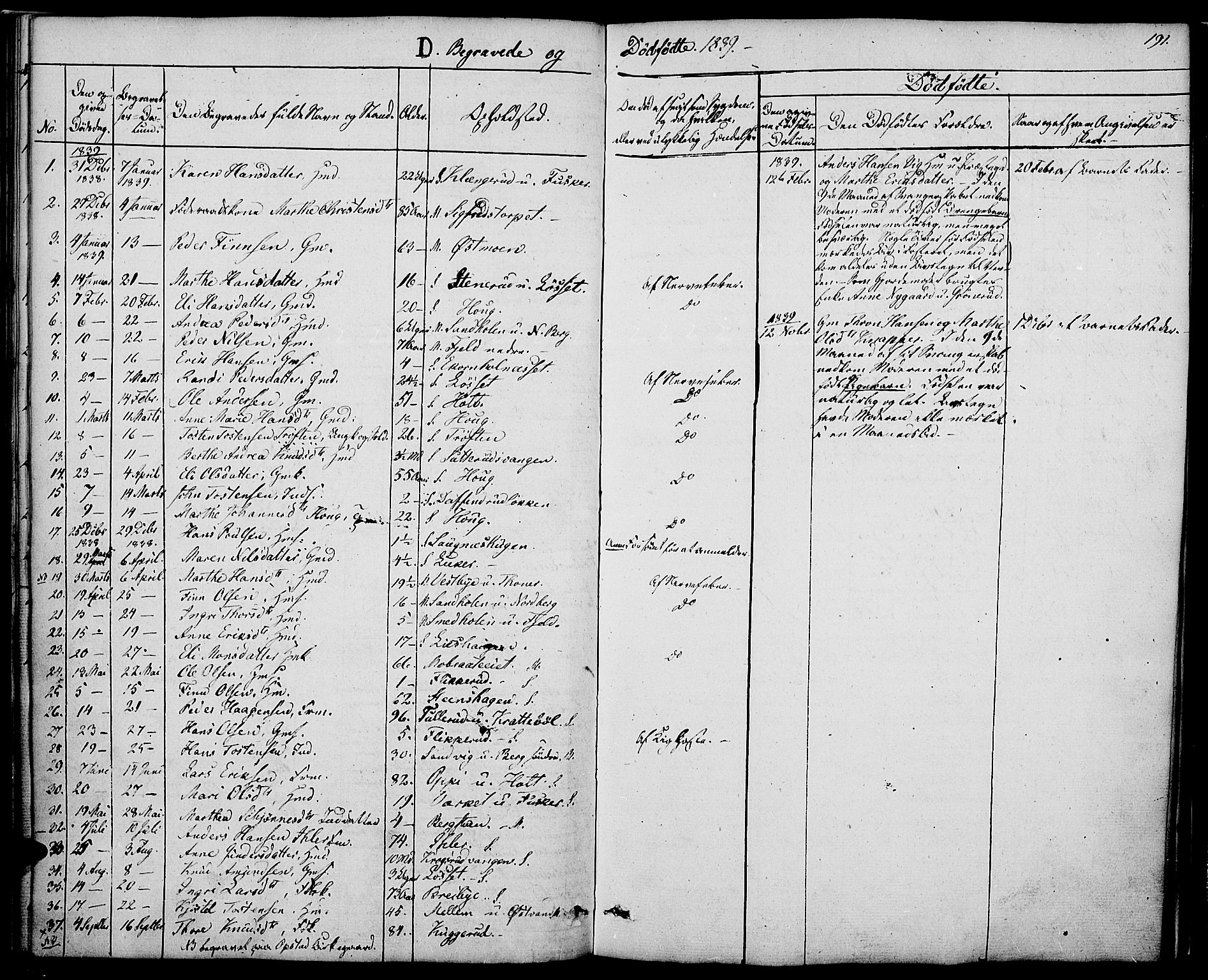 Nord-Odal prestekontor, SAH/PREST-032/H/Ha/Haa/L0002: Parish register (official) no. 2, 1839-1850, p. 191