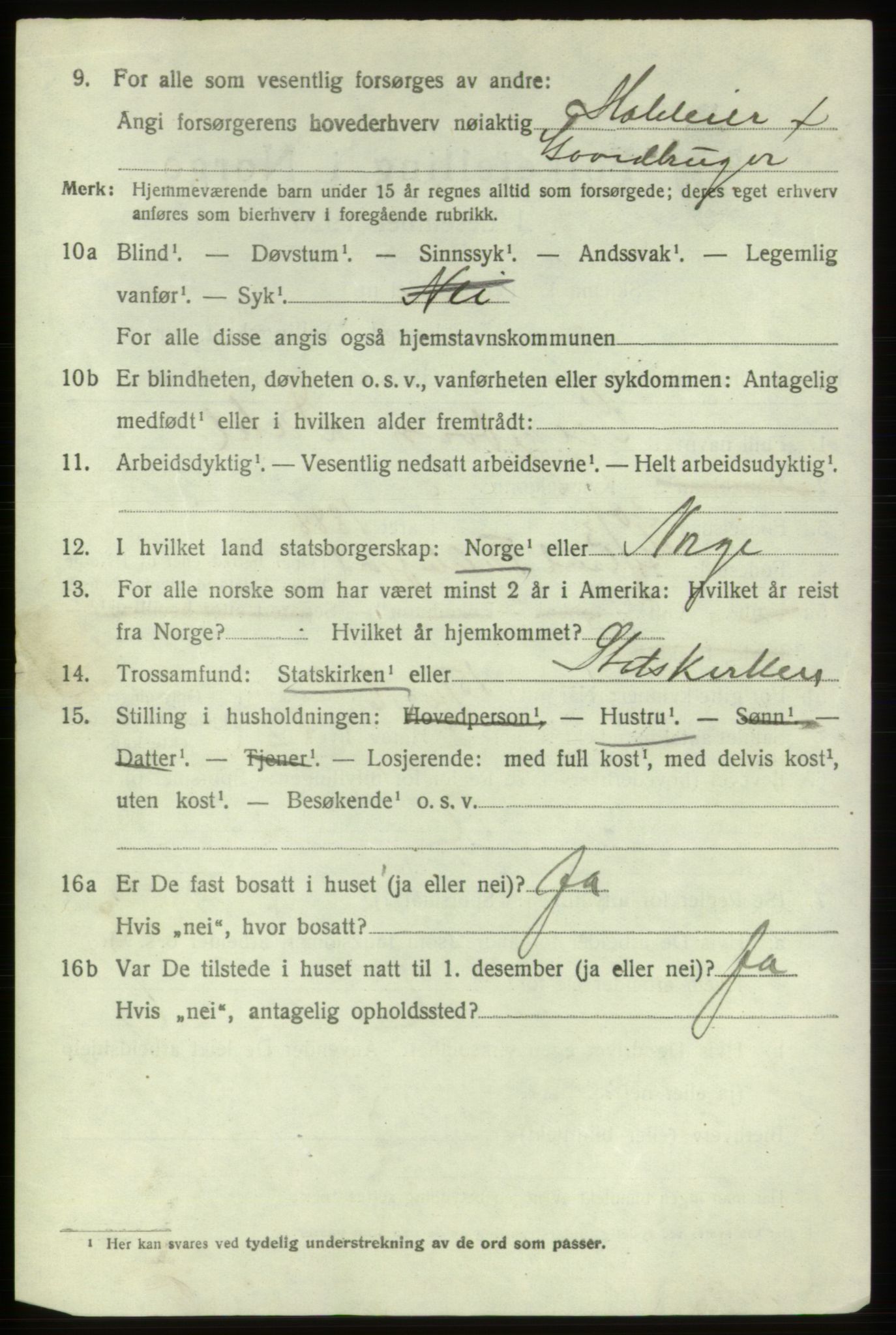 SAB, 1920 census for Stord, 1920, p. 6318