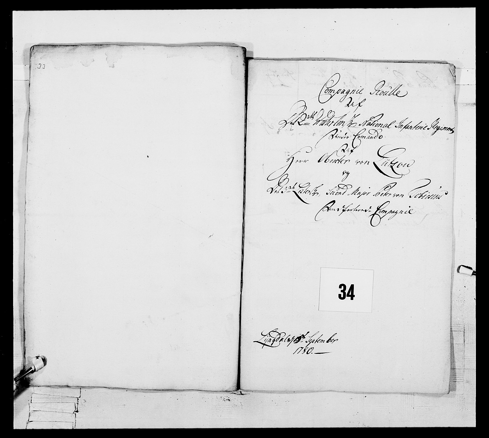 Generalitets- og kommissariatskollegiet, Det kongelige norske kommissariatskollegium, RA/EA-5420/E/Eh/L0106: 2. Vesterlenske nasjonale infanteriregiment, 1774-1780, p. 381