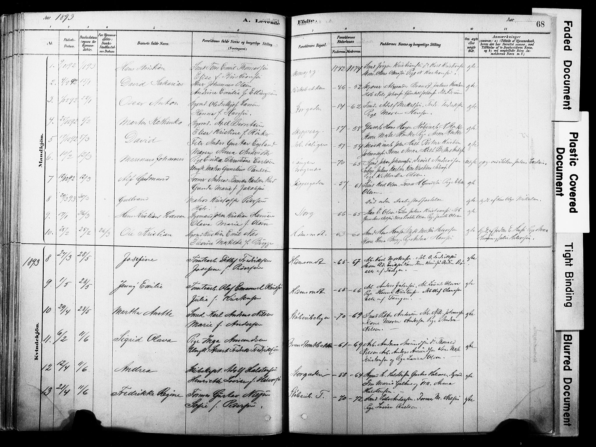 Strømsø kirkebøker, SAKO/A-246/F/Fb/L0006: Parish register (official) no. II 6, 1879-1910, p. 68