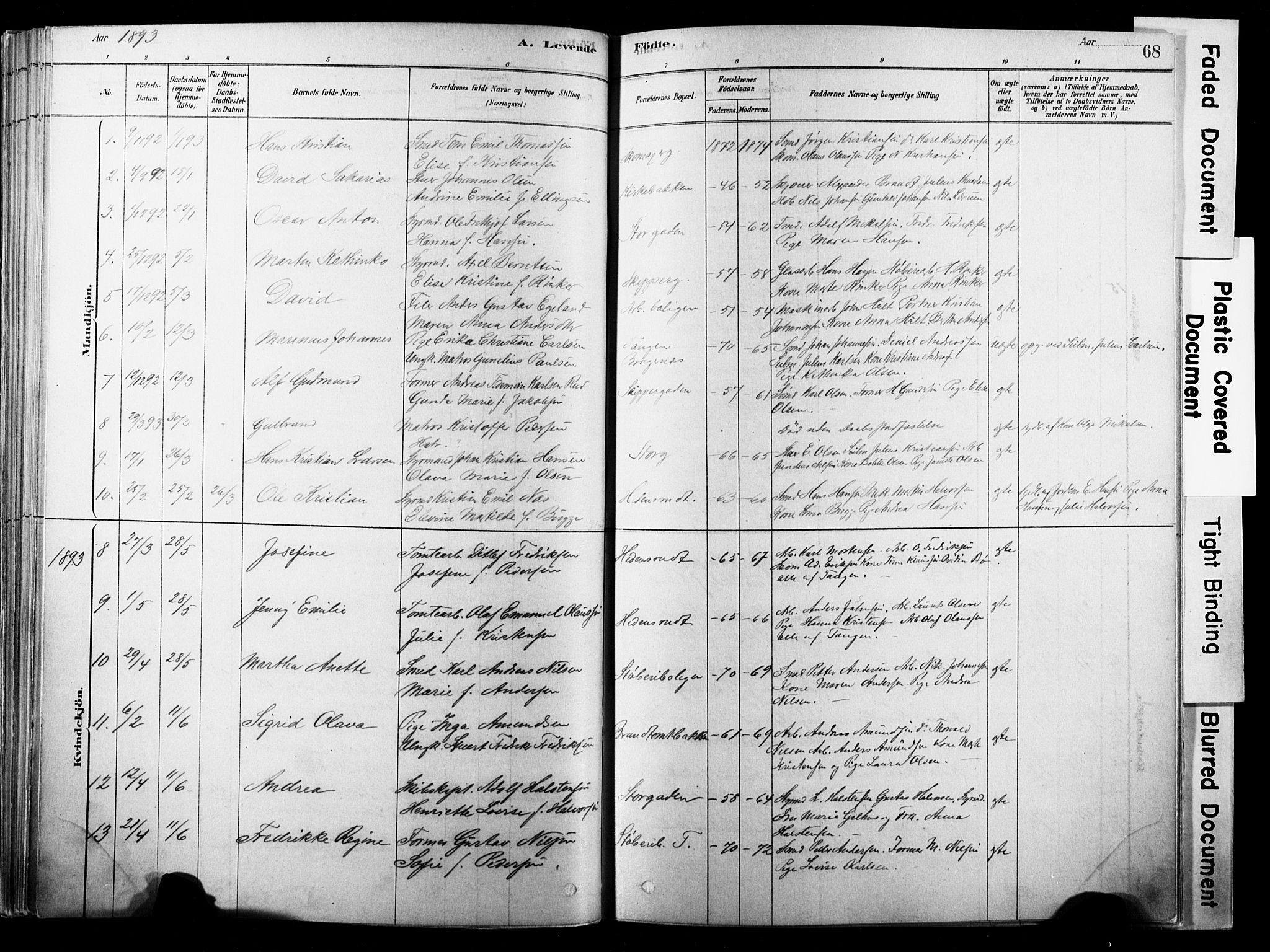 Strømsø kirkebøker, AV/SAKO-A-246/F/Fb/L0006: Parish register (official) no. II 6, 1879-1910, p. 68