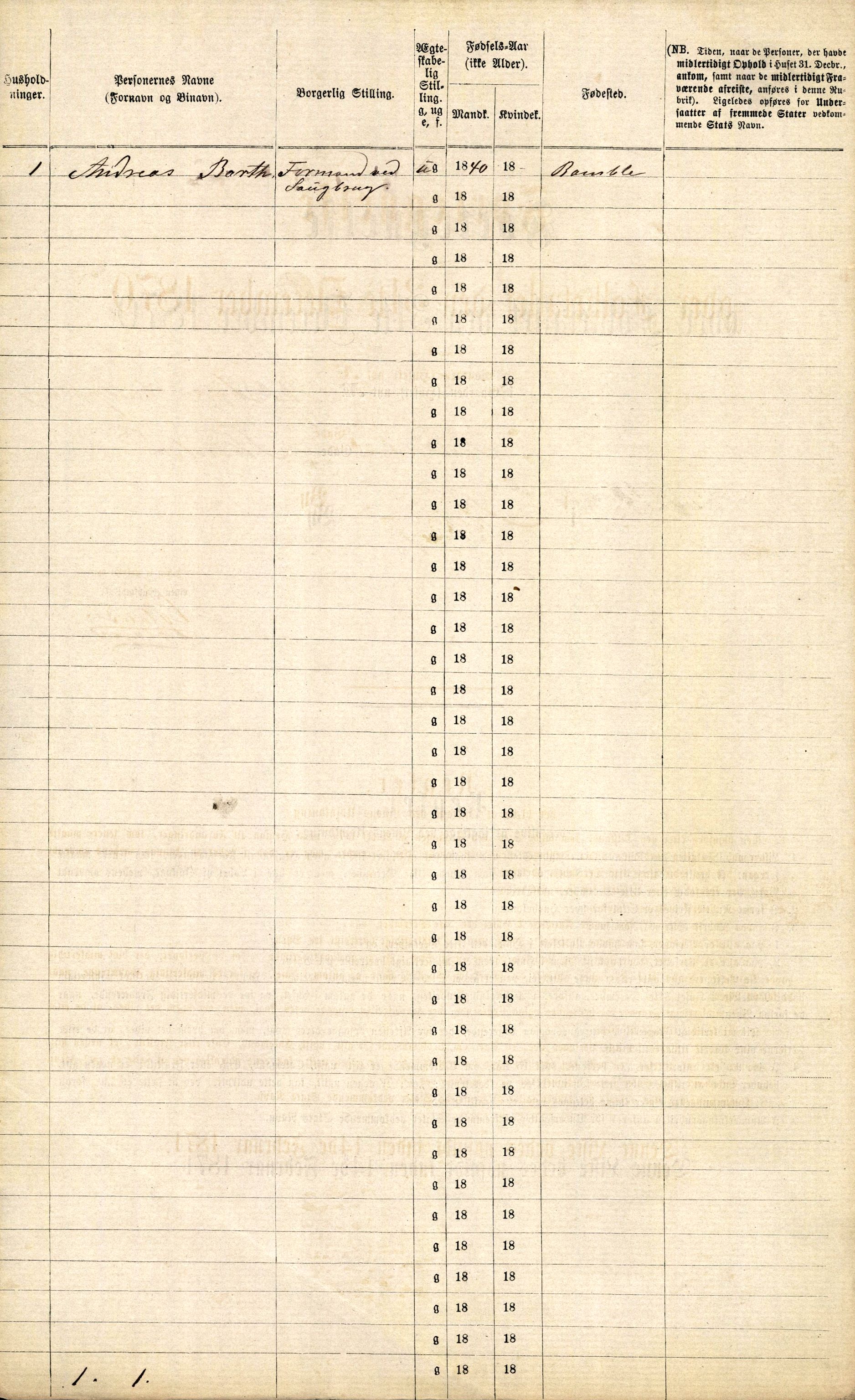 RA, 1870 census for 0707 Larvik, 1870, p. 832