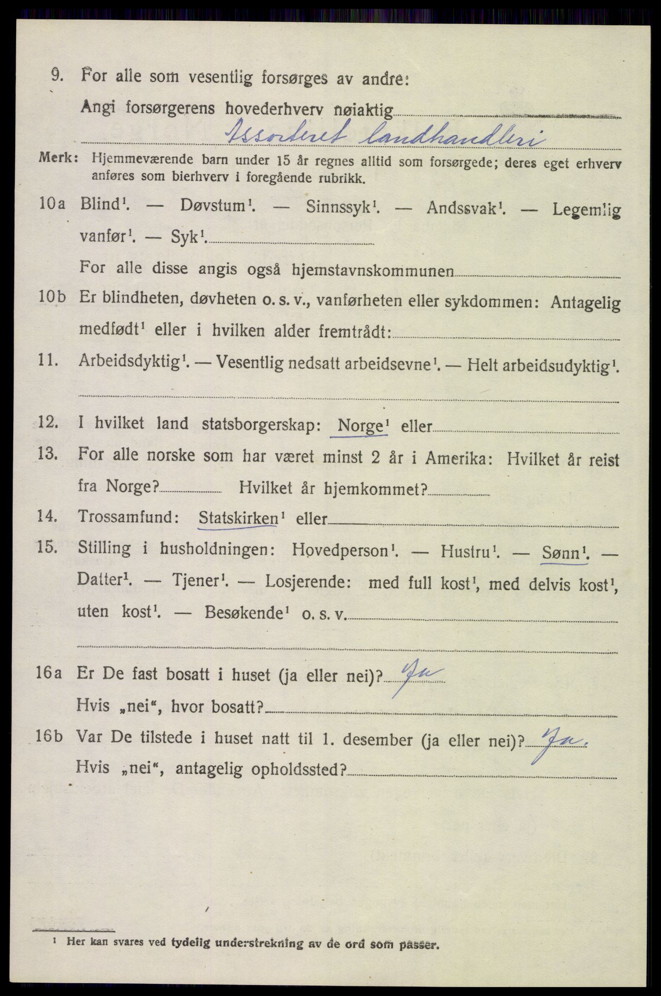 SAH, 1920 census for Åsnes, 1920, p. 11731