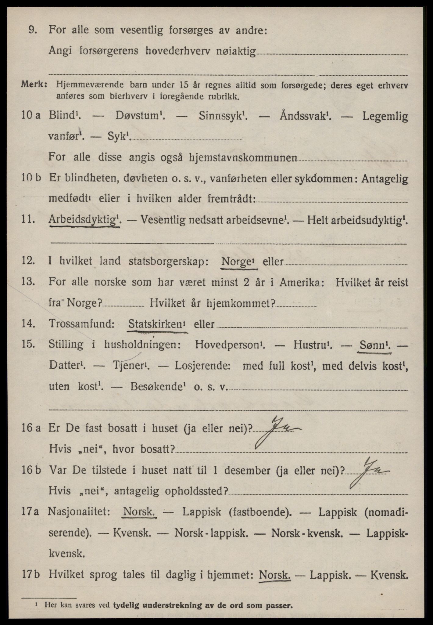 SAT, 1920 census for Soknedal, 1920, p. 2885