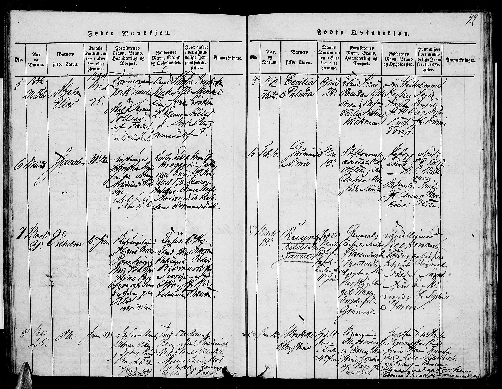 Farsund sokneprestkontor, AV/SAK-1111-0009/F/Fa/L0002: Parish register (official) no. A 2, 1815-1836, p. 72