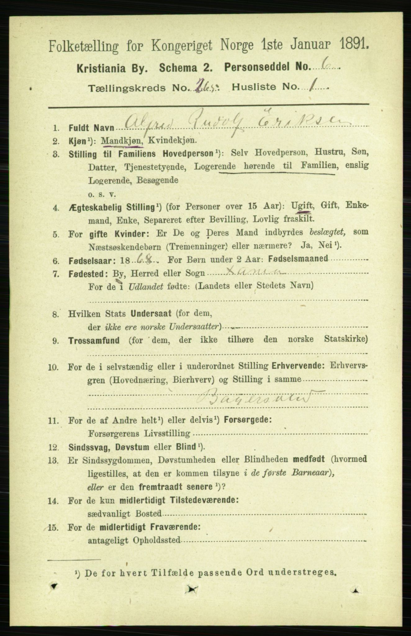 RA, 1891 census for 0301 Kristiania, 1891, p. 160935