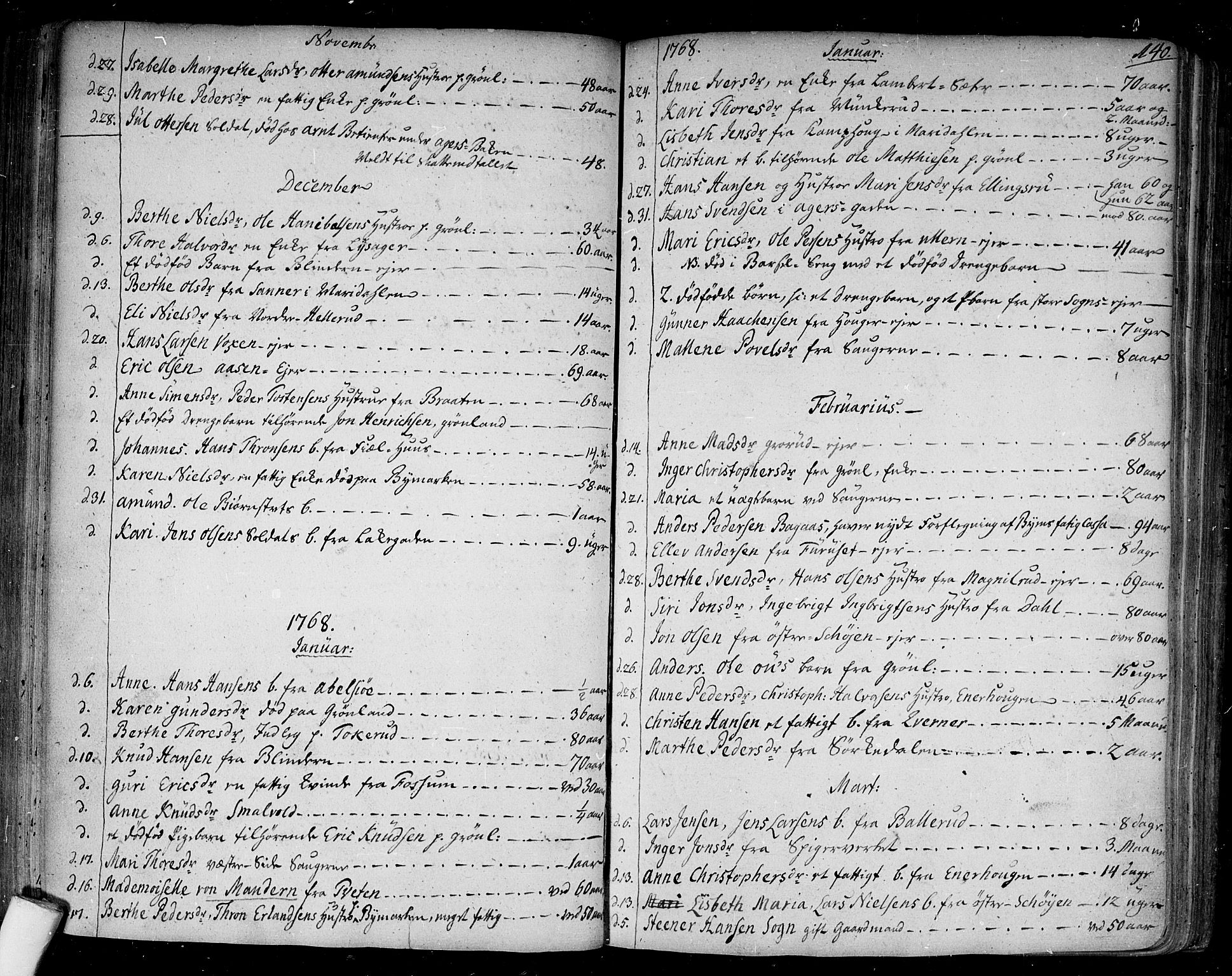 Aker prestekontor kirkebøker, SAO/A-10861/F/L0009: Parish register (official) no. 9, 1765-1785, p. 140