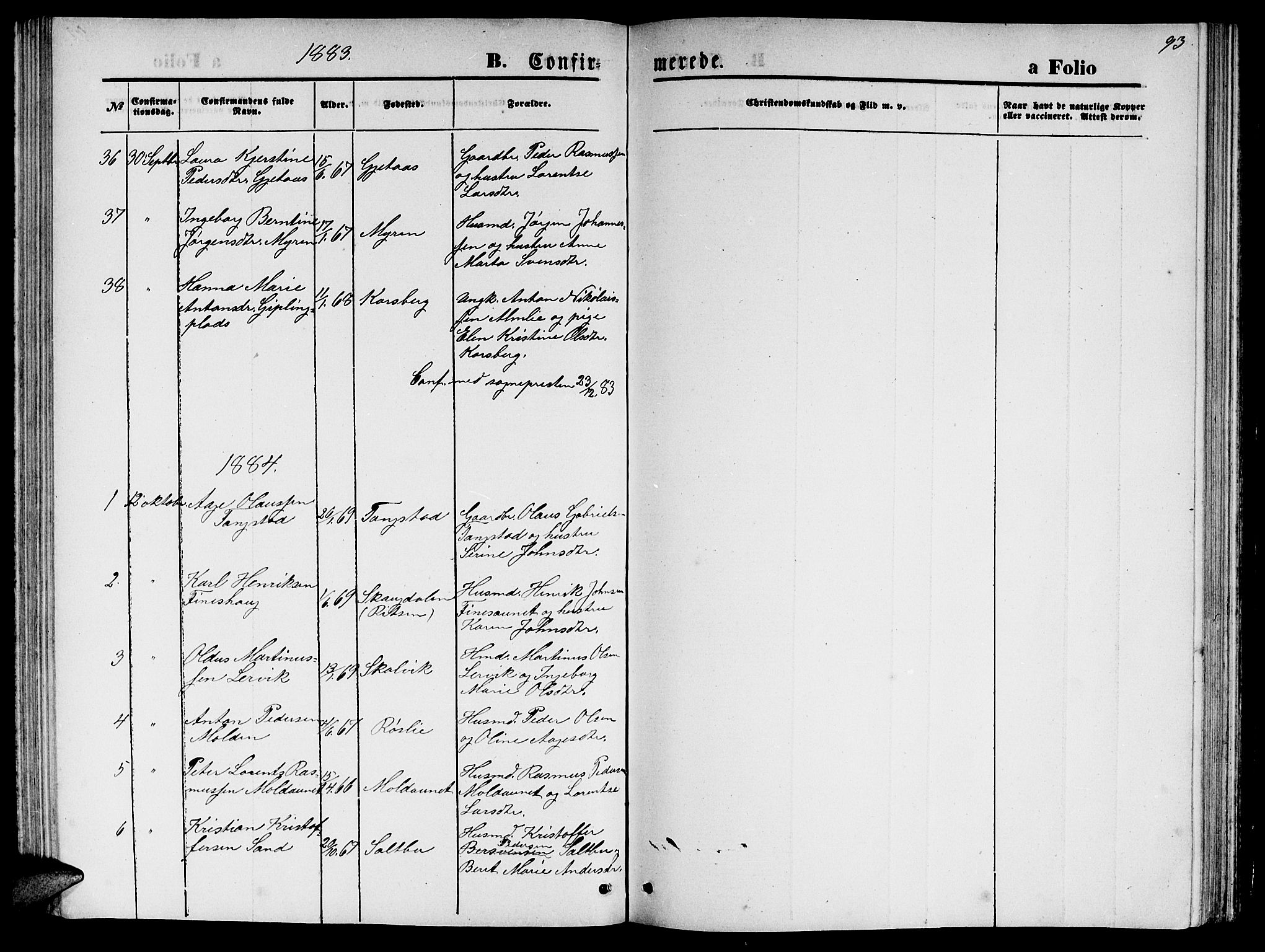 Ministerialprotokoller, klokkerbøker og fødselsregistre - Nord-Trøndelag, AV/SAT-A-1458/744/L0422: Parish register (copy) no. 744C01, 1871-1885, p. 93