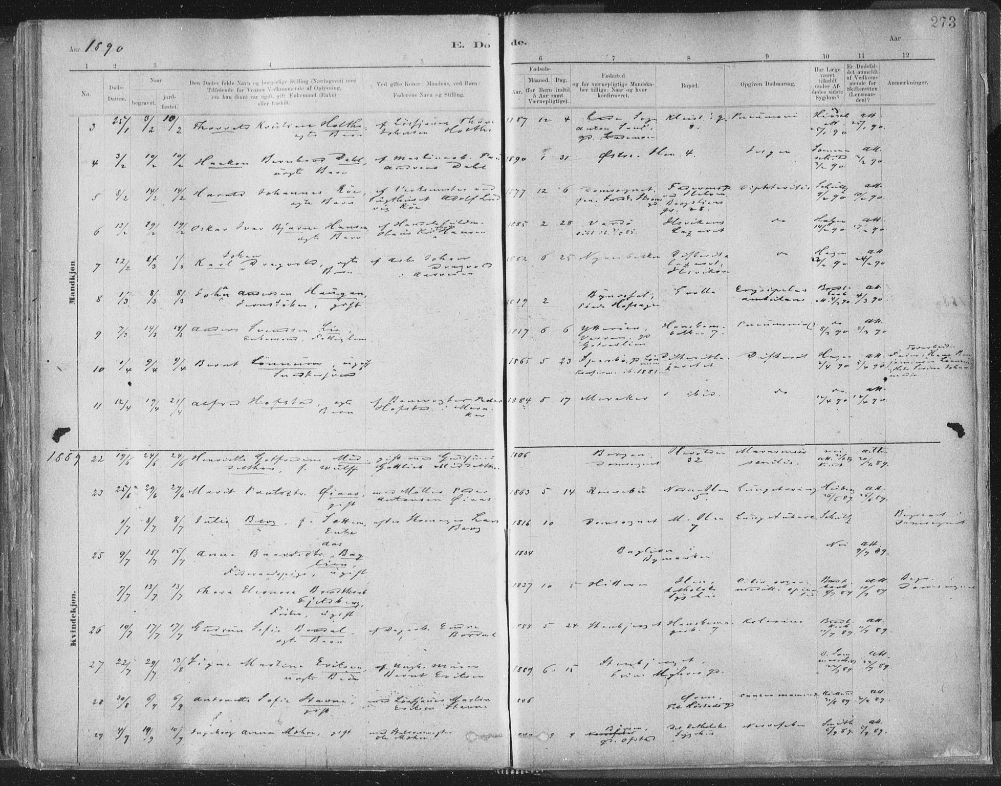 Ministerialprotokoller, klokkerbøker og fødselsregistre - Sør-Trøndelag, AV/SAT-A-1456/603/L0162: Parish register (official) no. 603A01, 1879-1895, p. 273