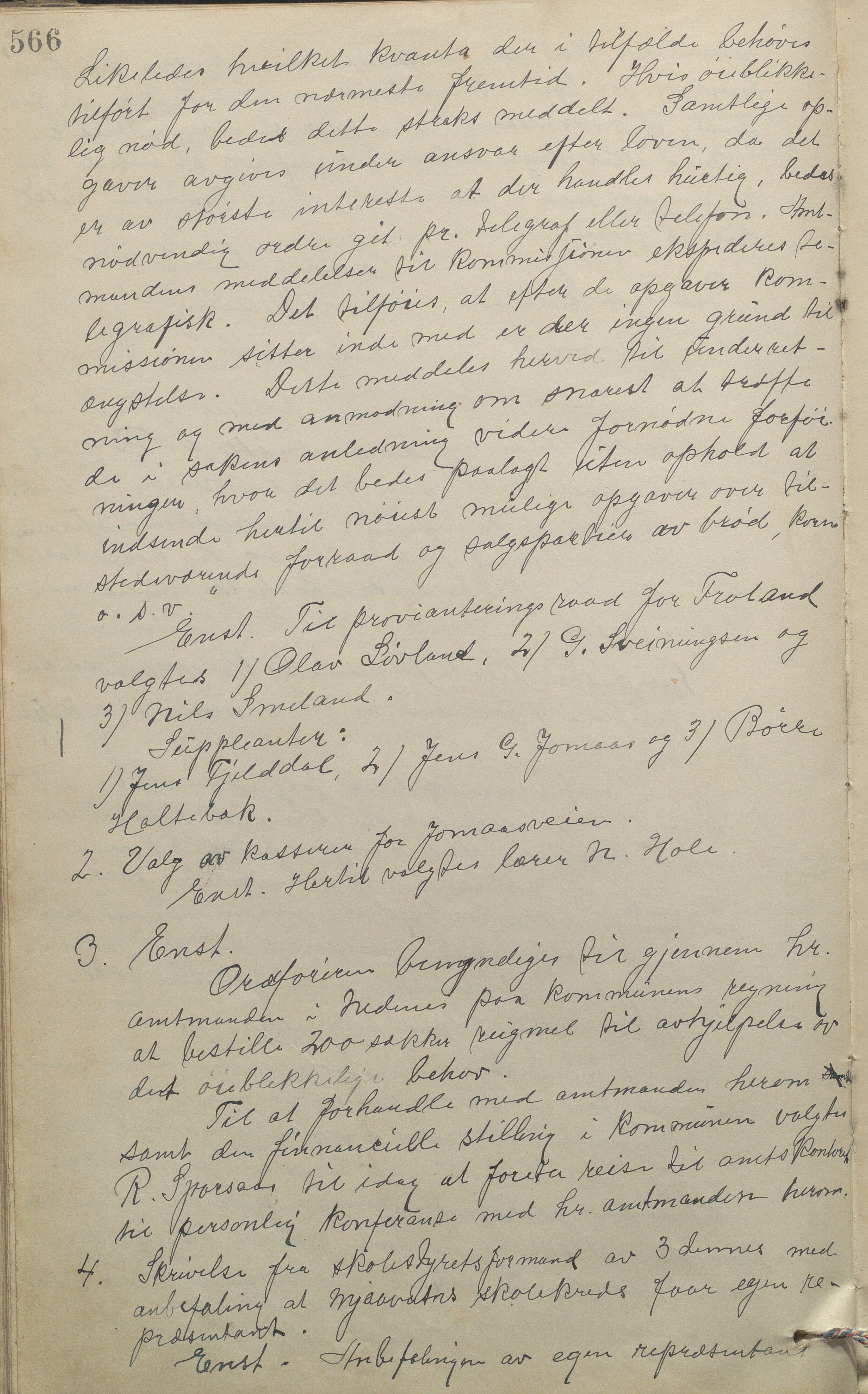 Froland kommune, Formannskap og Kommunestyre, AAKS/KA0919-120/A_1/L0004: Forhandlingsprotokoll , 1897-1914, p. 566