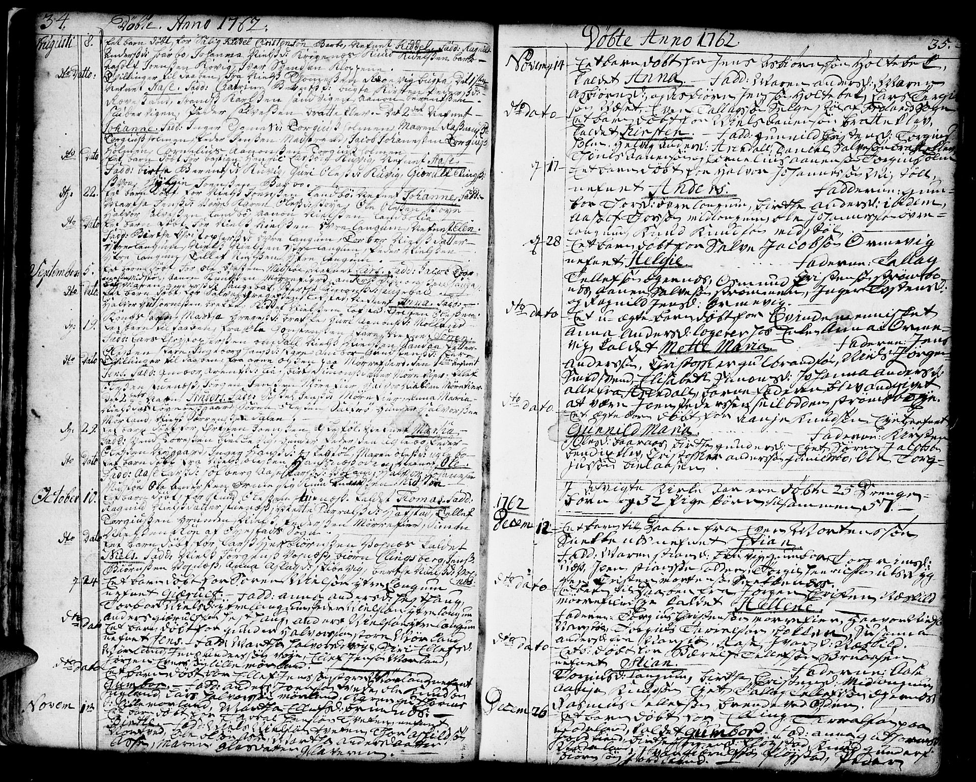 Austre Moland sokneprestkontor, AV/SAK-1111-0001/F/Fa/Faa/L0002: Parish register (official) no. A 2, 1747-1808, p. 34-35