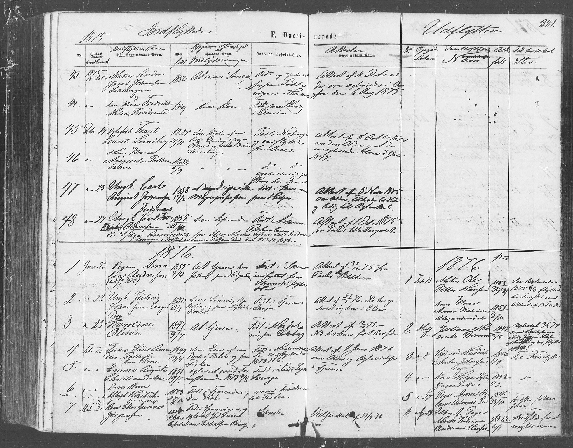 Hvaler prestekontor Kirkebøker, AV/SAO-A-2001/F/Fa/L0007: Parish register (official) no. I 7, 1864-1878, p. 321