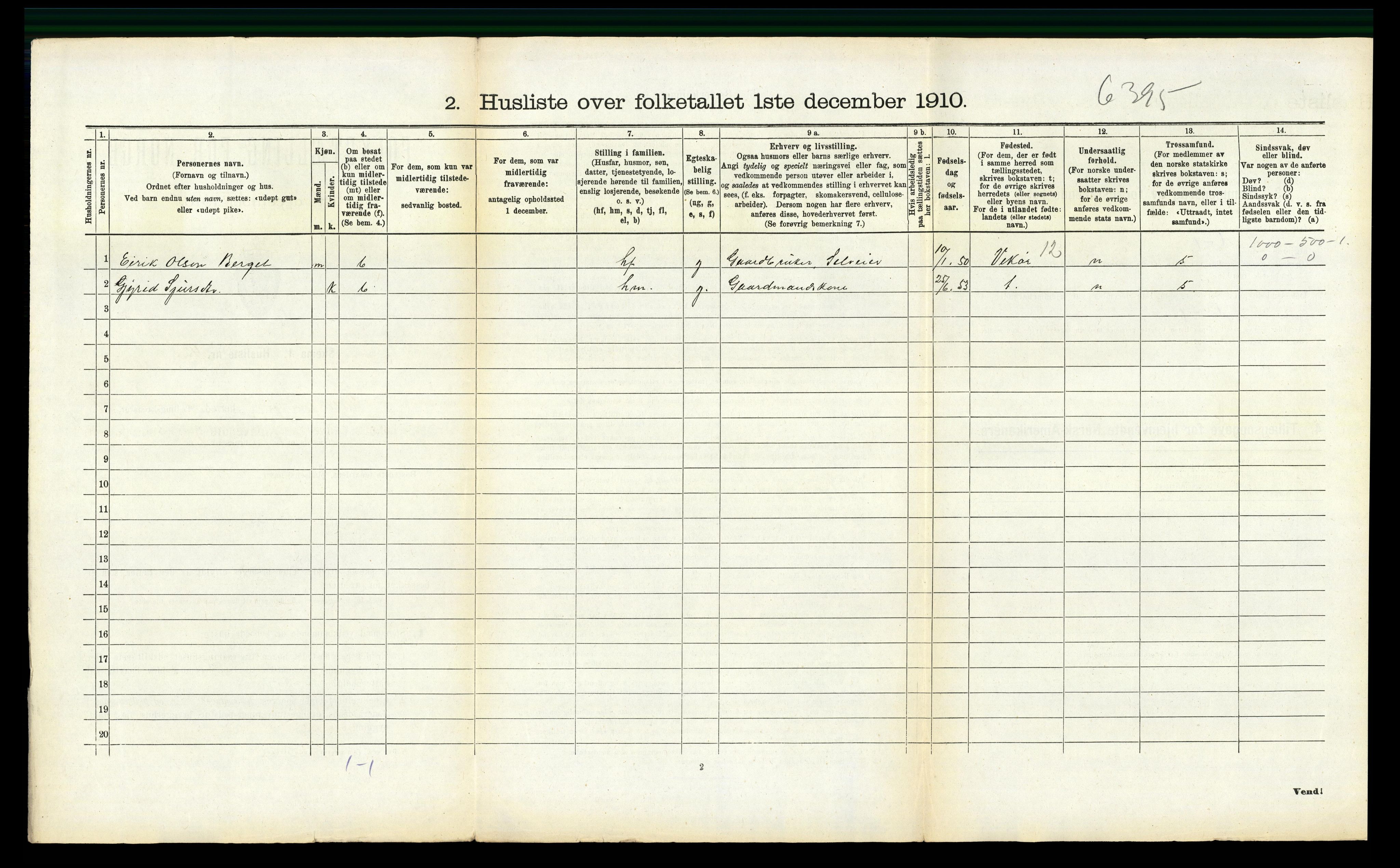 RA, 1910 census for Ullensvang, 1910, p. 1802