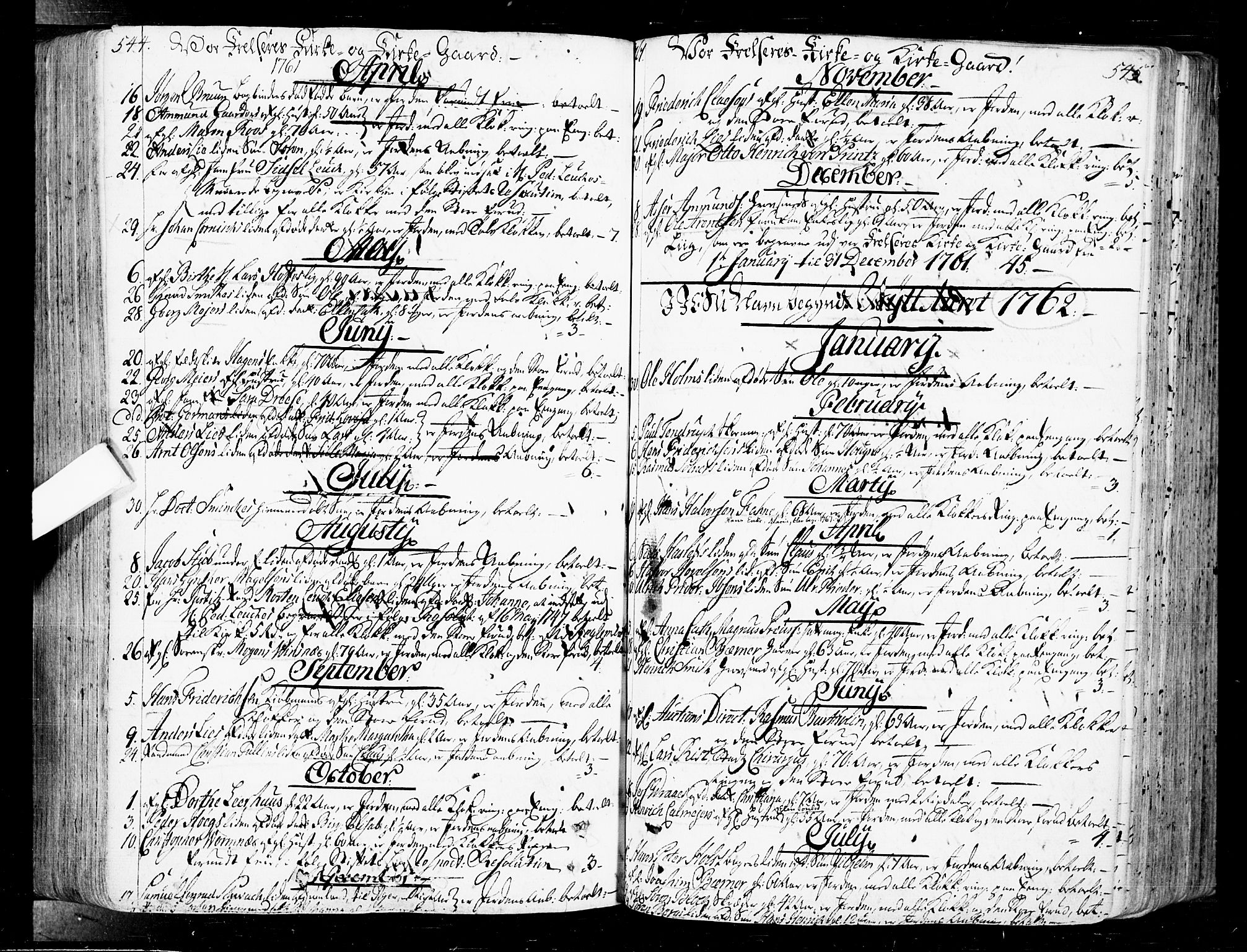 Oslo domkirke Kirkebøker, SAO/A-10752/F/Fa/L0004: Parish register (official) no. 4, 1743-1786, p. 544-545