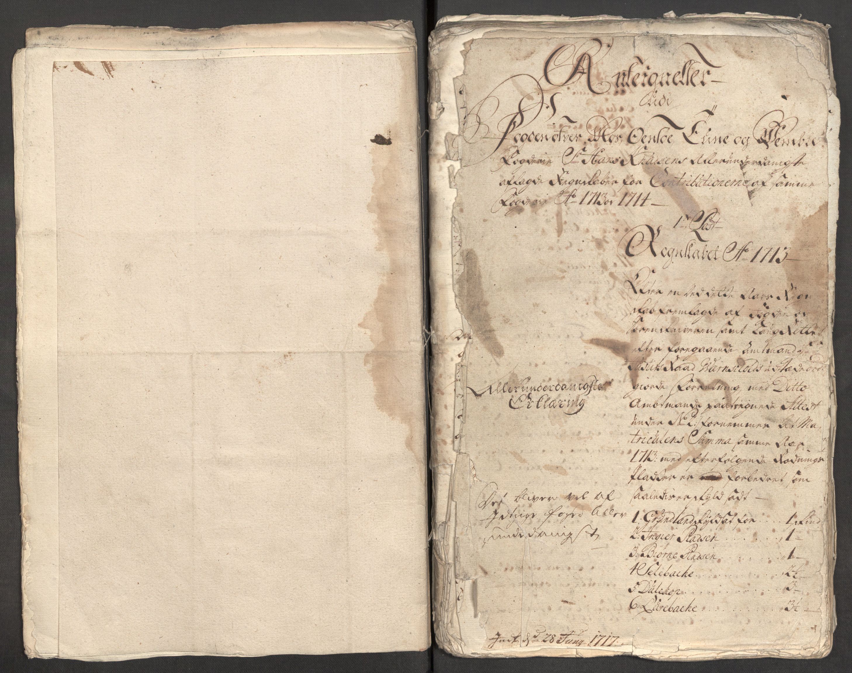 Rentekammeret inntil 1814, Reviderte regnskaper, Fogderegnskap, RA/EA-4092/R04/L0139: Fogderegnskap Moss, Onsøy, Tune, Veme og Åbygge, 1714, p. 3