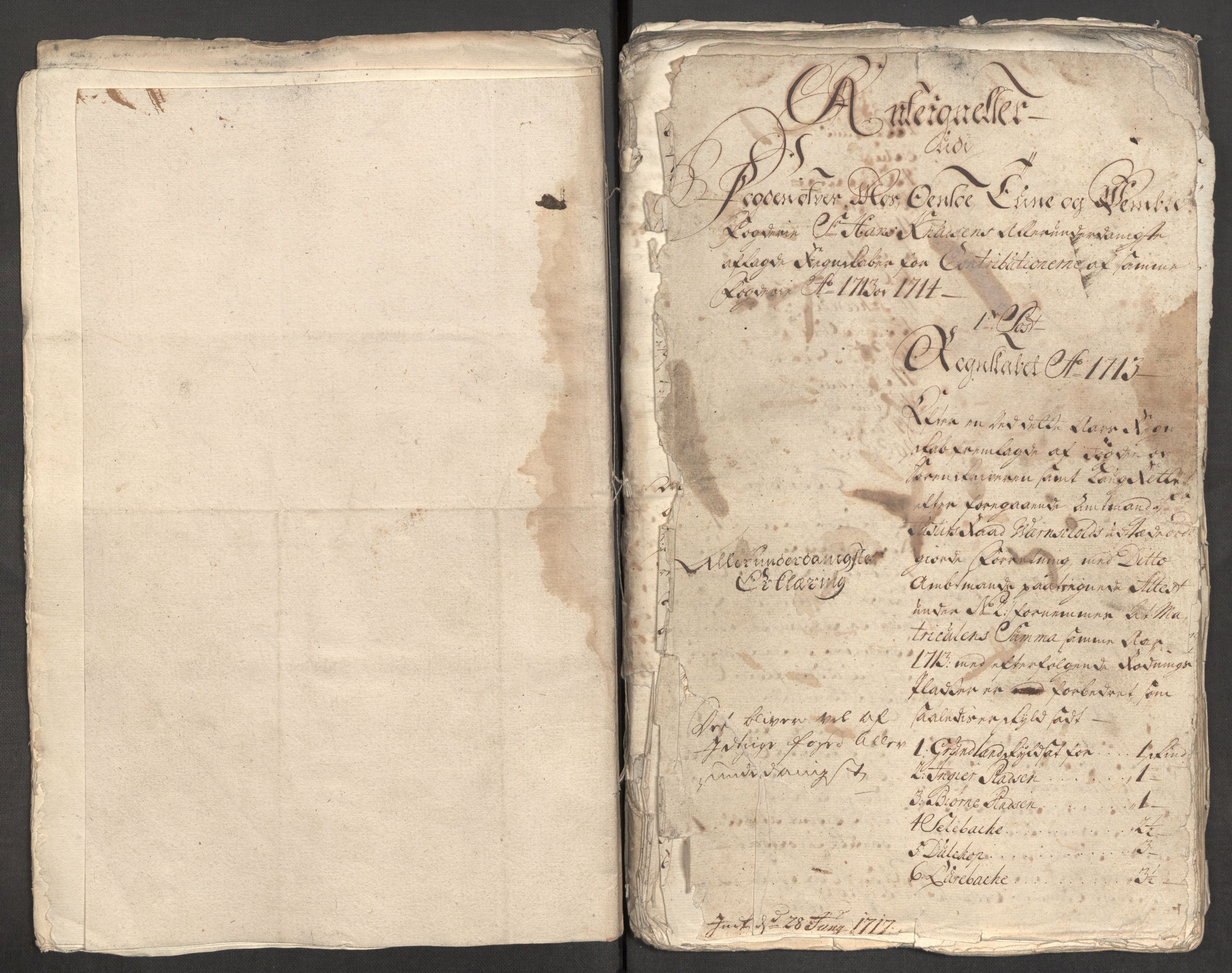 Rentekammeret inntil 1814, Reviderte regnskaper, Fogderegnskap, AV/RA-EA-4092/R04/L0139: Fogderegnskap Moss, Onsøy, Tune, Veme og Åbygge, 1714, p. 3