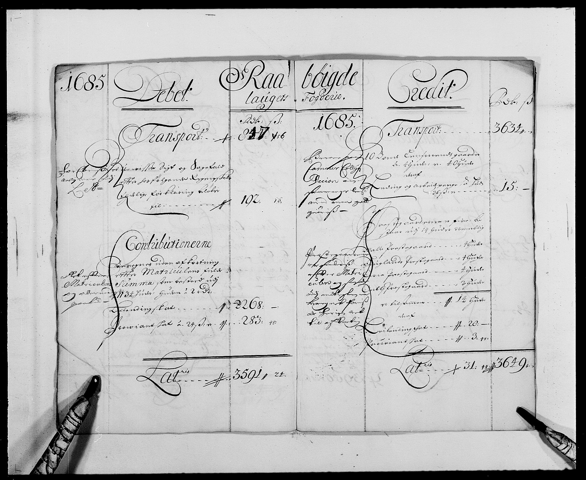 Rentekammeret inntil 1814, Reviderte regnskaper, Fogderegnskap, AV/RA-EA-4092/R40/L2439: Fogderegnskap Råbyggelag, 1684-1685, p. 123