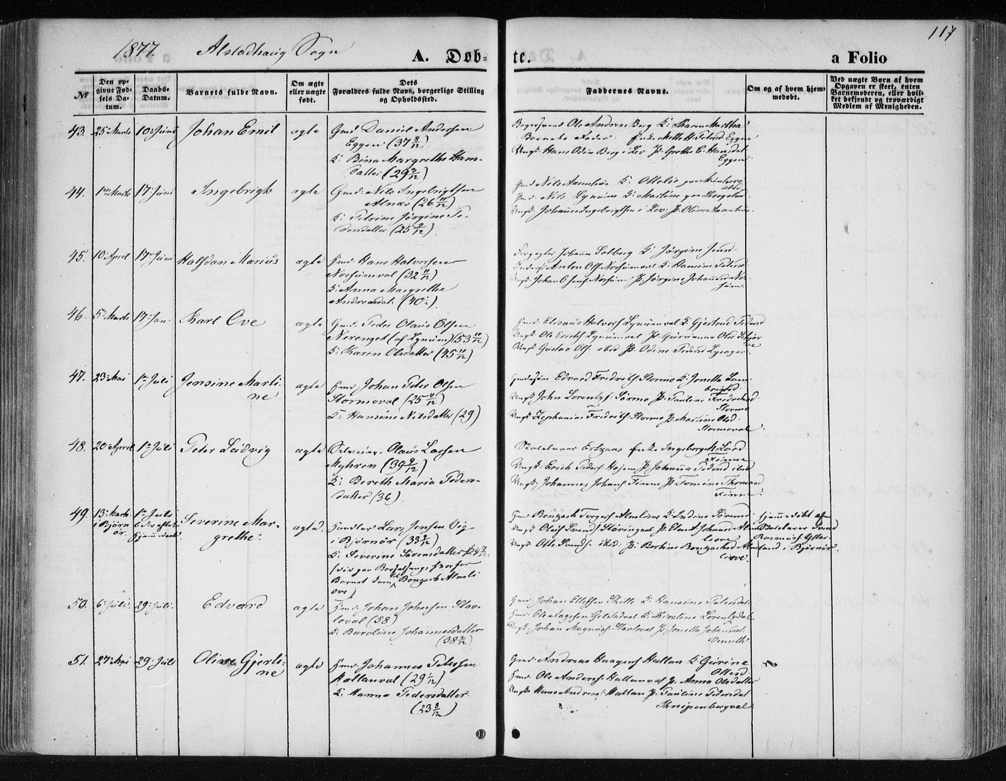 Ministerialprotokoller, klokkerbøker og fødselsregistre - Nord-Trøndelag, SAT/A-1458/717/L0157: Parish register (official) no. 717A08 /1, 1863-1877, p. 117