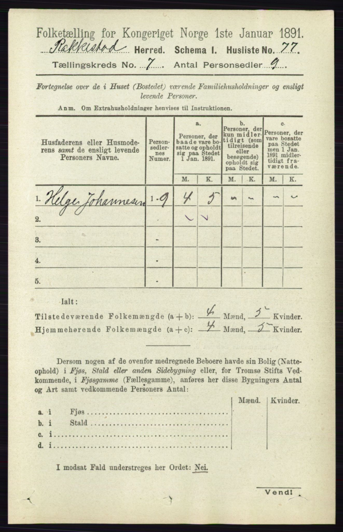 RA, 1891 census for 0128 Rakkestad, 1891, p. 3123