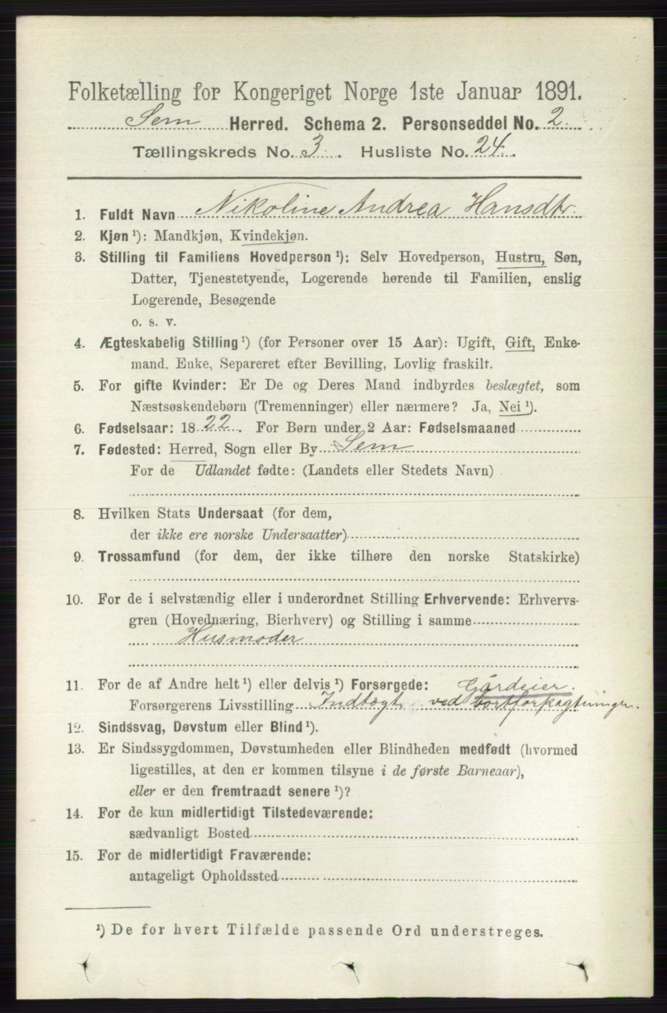 RA, 1891 census for 0721 Sem, 1891, p. 1202