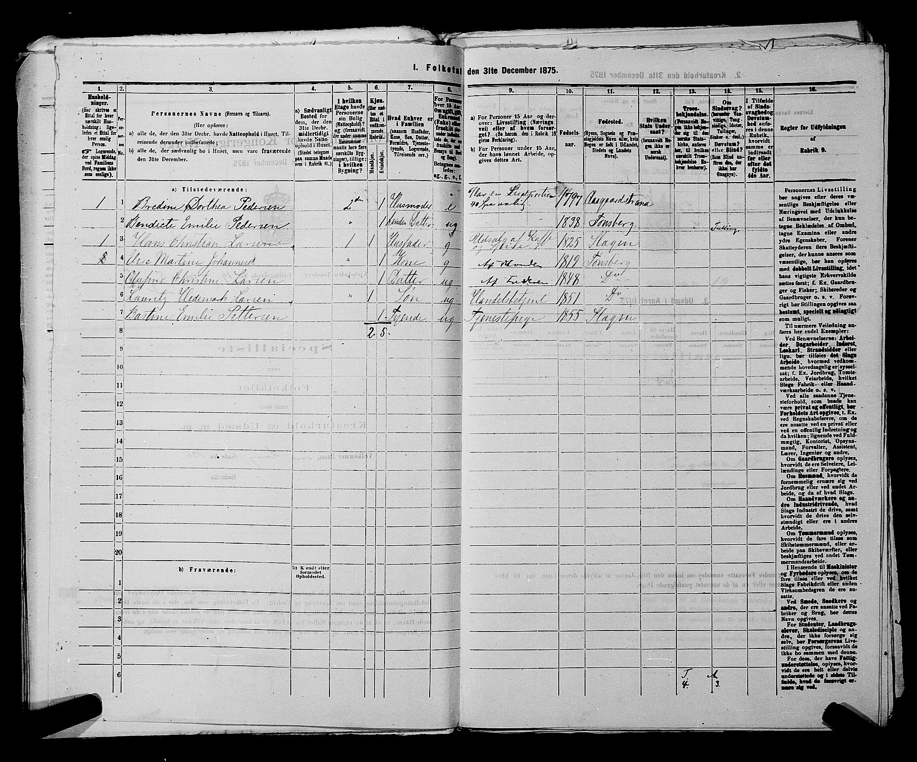 SAKO, 1875 census for 0705P Tønsberg, 1875, p. 604