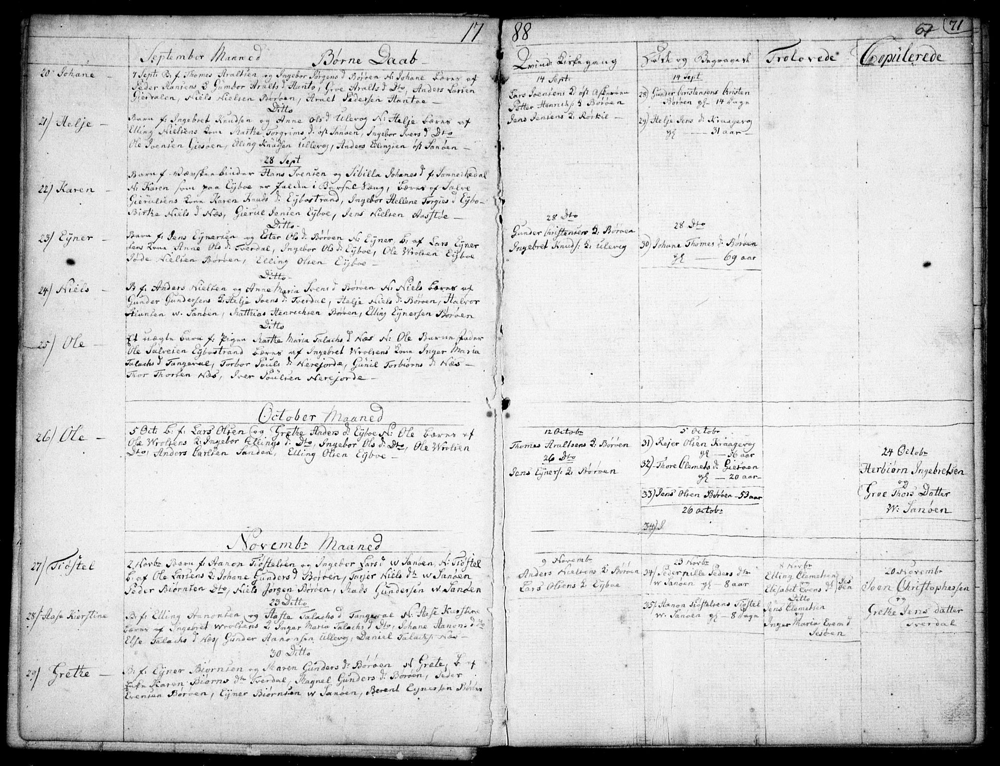 Dypvåg sokneprestkontor, SAK/1111-0007/F/Fb/Fba/L0007: Parish register (copy) no. B 7, 1762-1810, p. 67