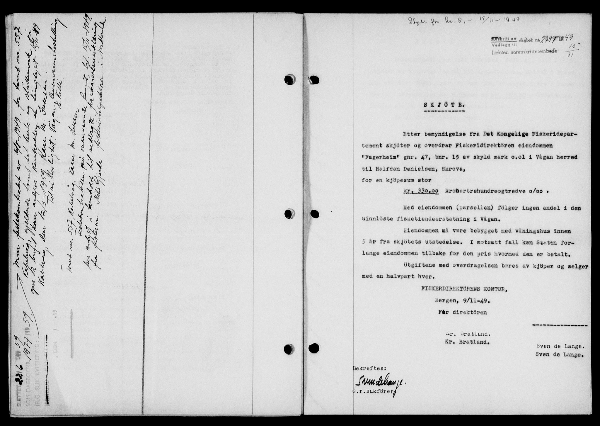 Lofoten sorenskriveri, SAT/A-0017/1/2/2C/L0022a: Mortgage book no. 22a, 1949-1950, Diary no: : 1977/1949