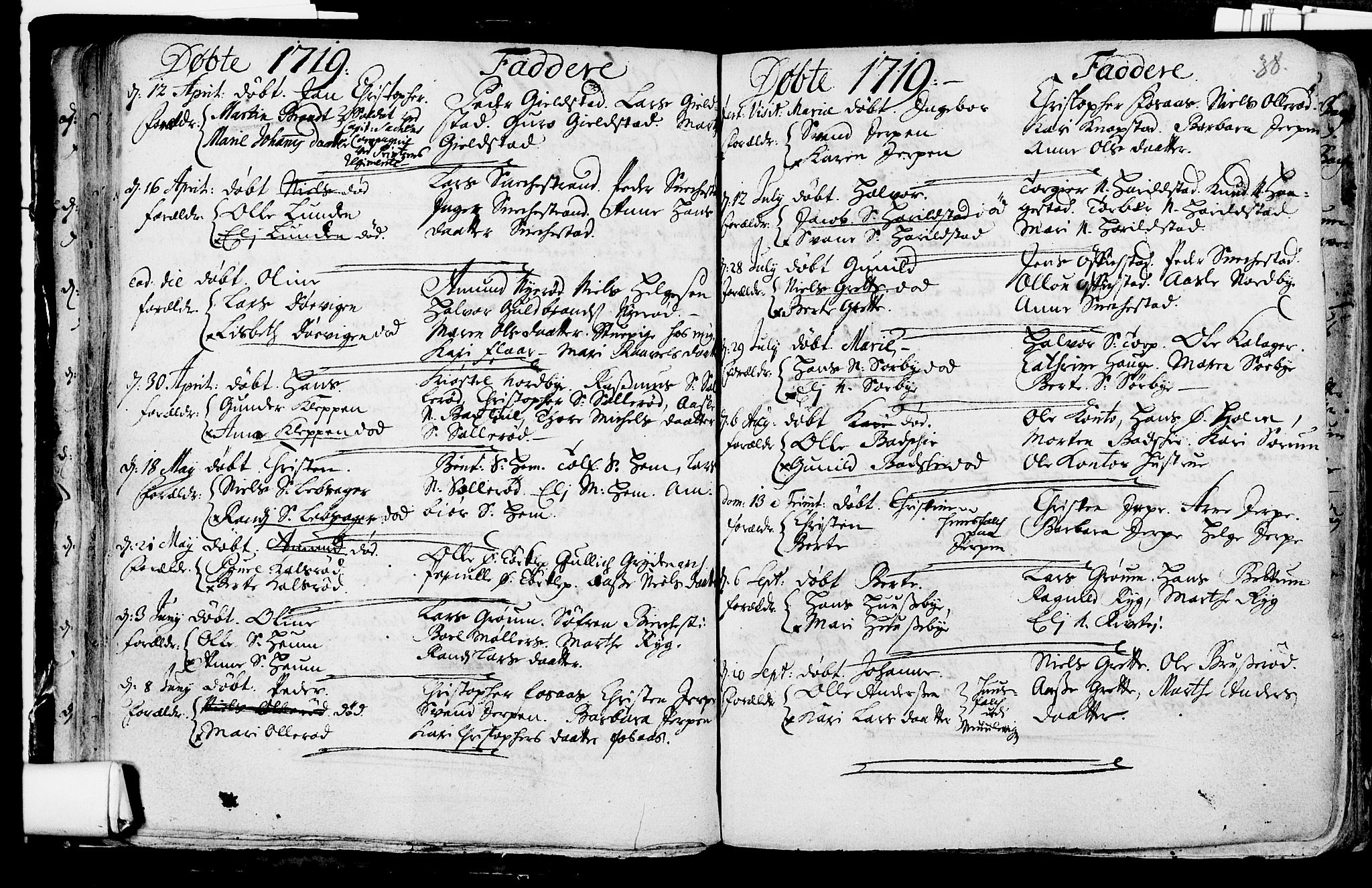 Våle kirkebøker, AV/SAKO-A-334/F/Fa/L0002: Parish register (official) no. I 2, 1705-1732, p. 38