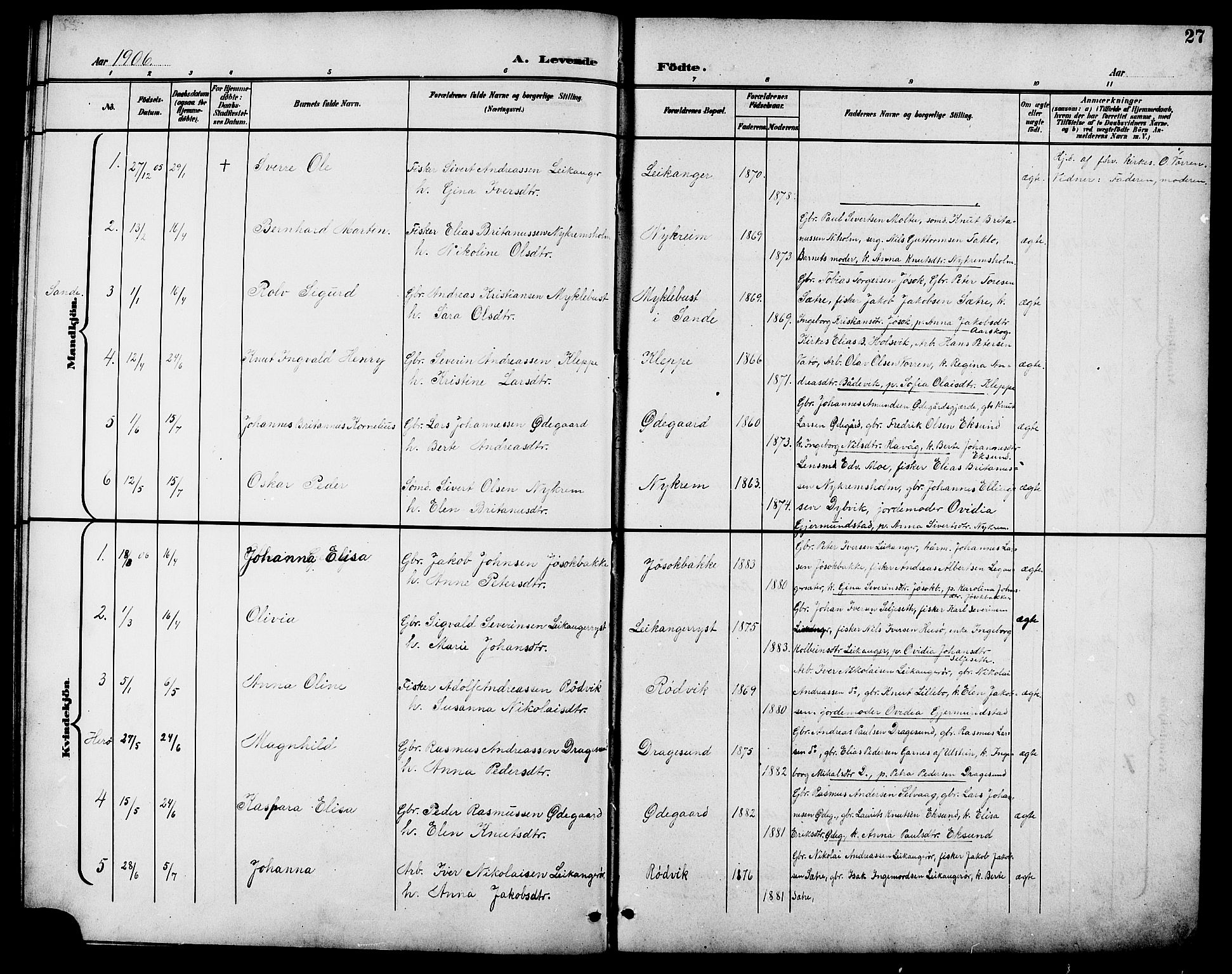 Ministerialprotokoller, klokkerbøker og fødselsregistre - Møre og Romsdal, AV/SAT-A-1454/508/L0098: Parish register (copy) no. 508C02, 1898-1916, p. 27