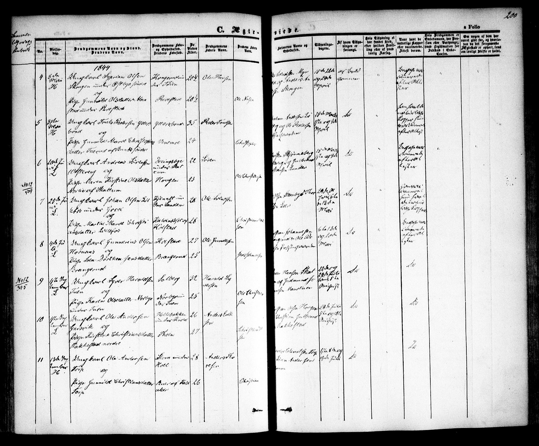 Høland prestekontor Kirkebøker, AV/SAO-A-10346a/F/Fa/L0009: Parish register (official) no. I 9, 1846-1853, p. 200