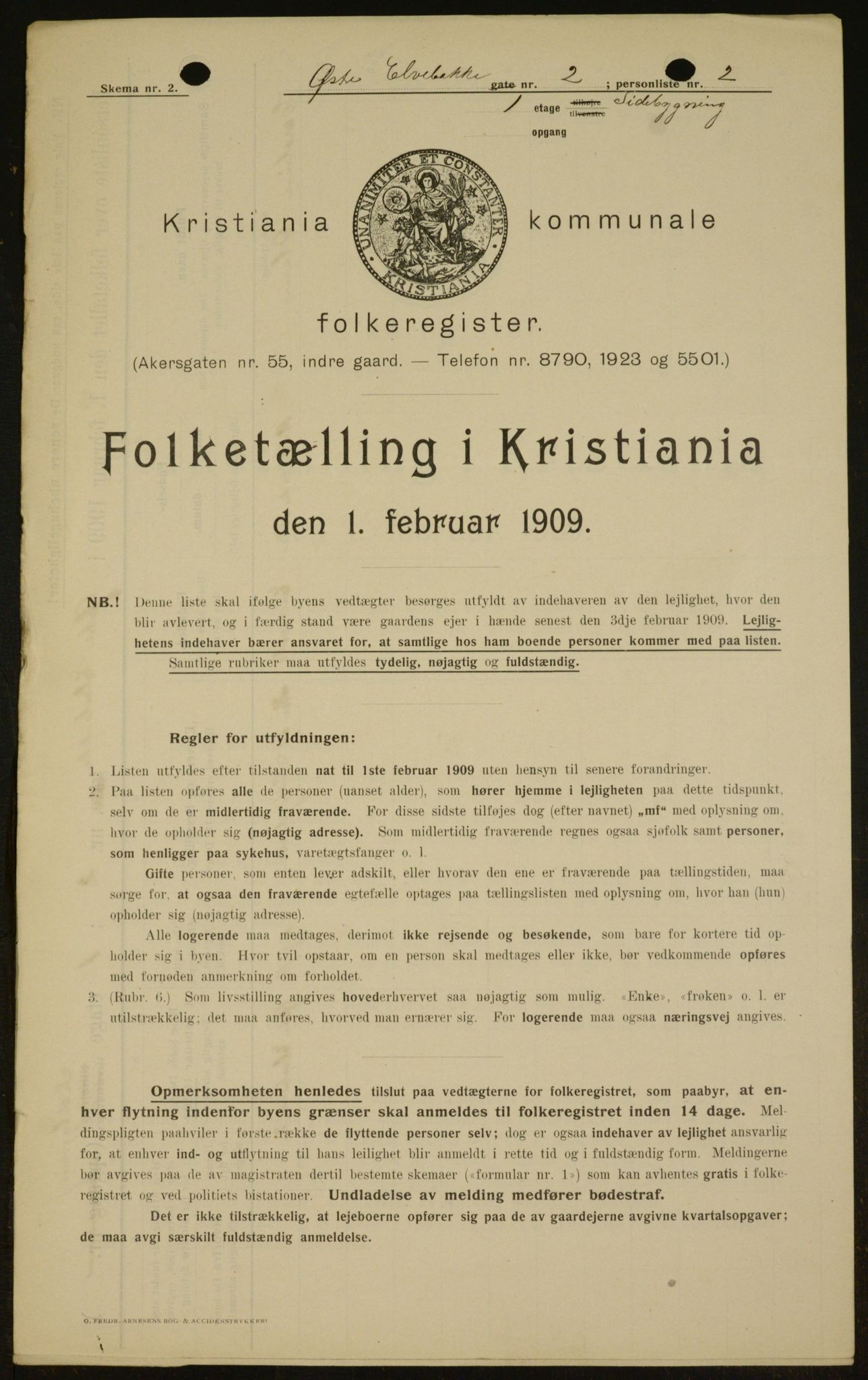 OBA, Municipal Census 1909 for Kristiania, 1909, p. 117473