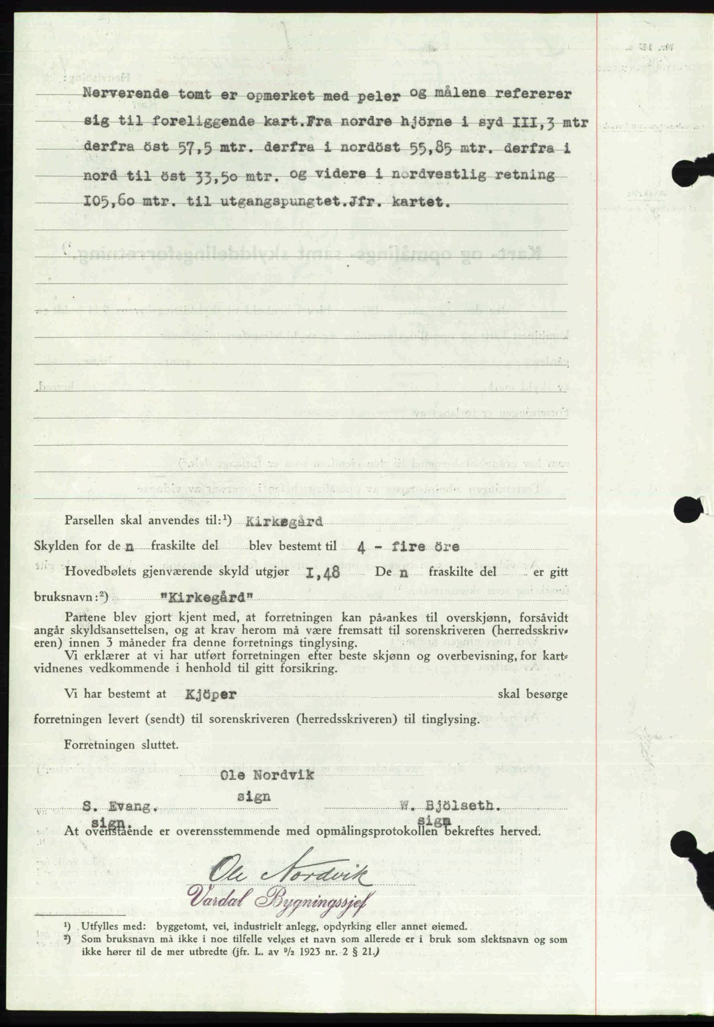 Toten tingrett, SAH/TING-006/H/Hb/Hbc/L0003: Mortgage book no. Hbc-03, 1937-1938, Diary no: : 2603/1937