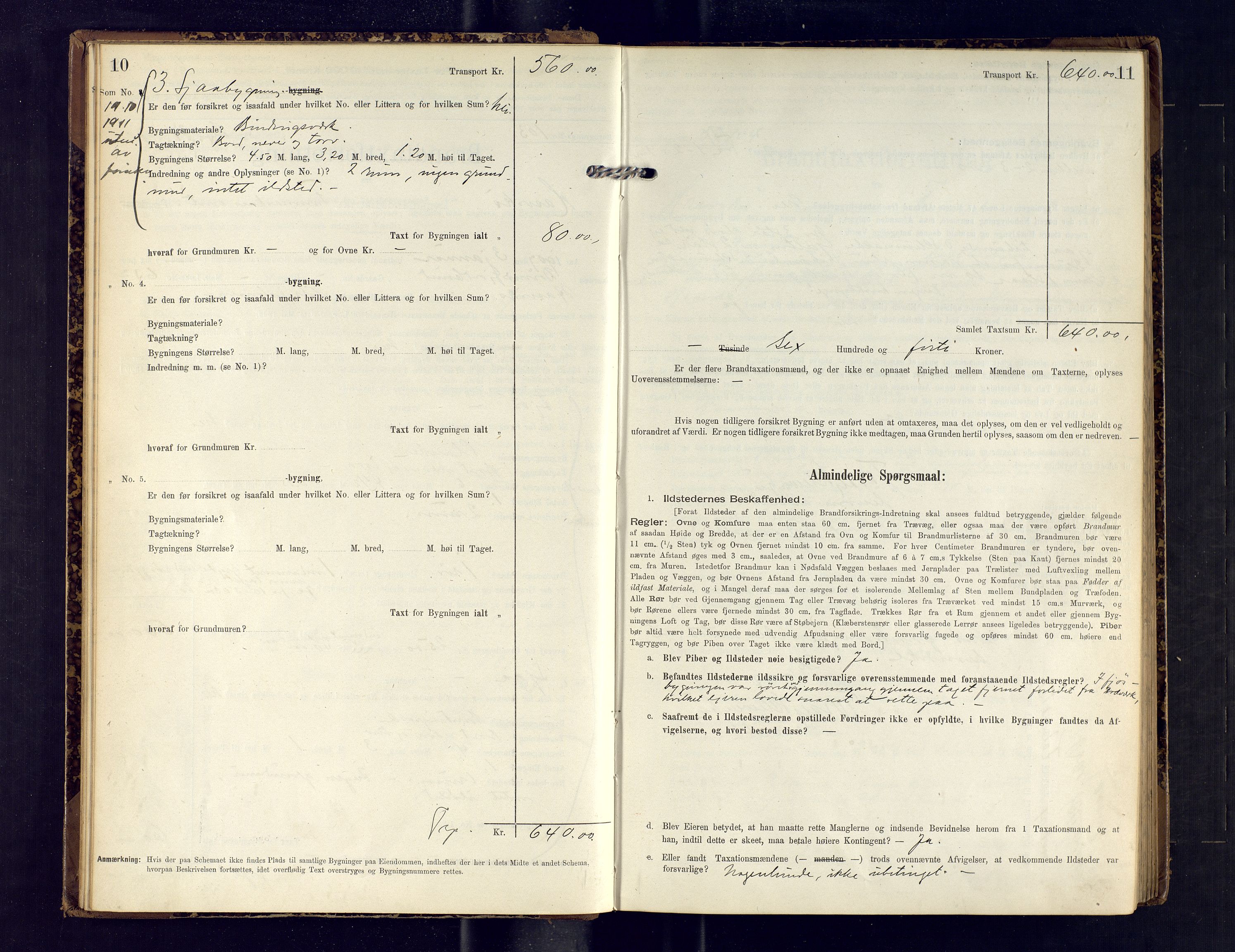 Hasvik lensmannskontor, AV/SATØ-SATO-164/Fob/L0003: Branntakstprotokoll, 1906-1910, p. 10-11