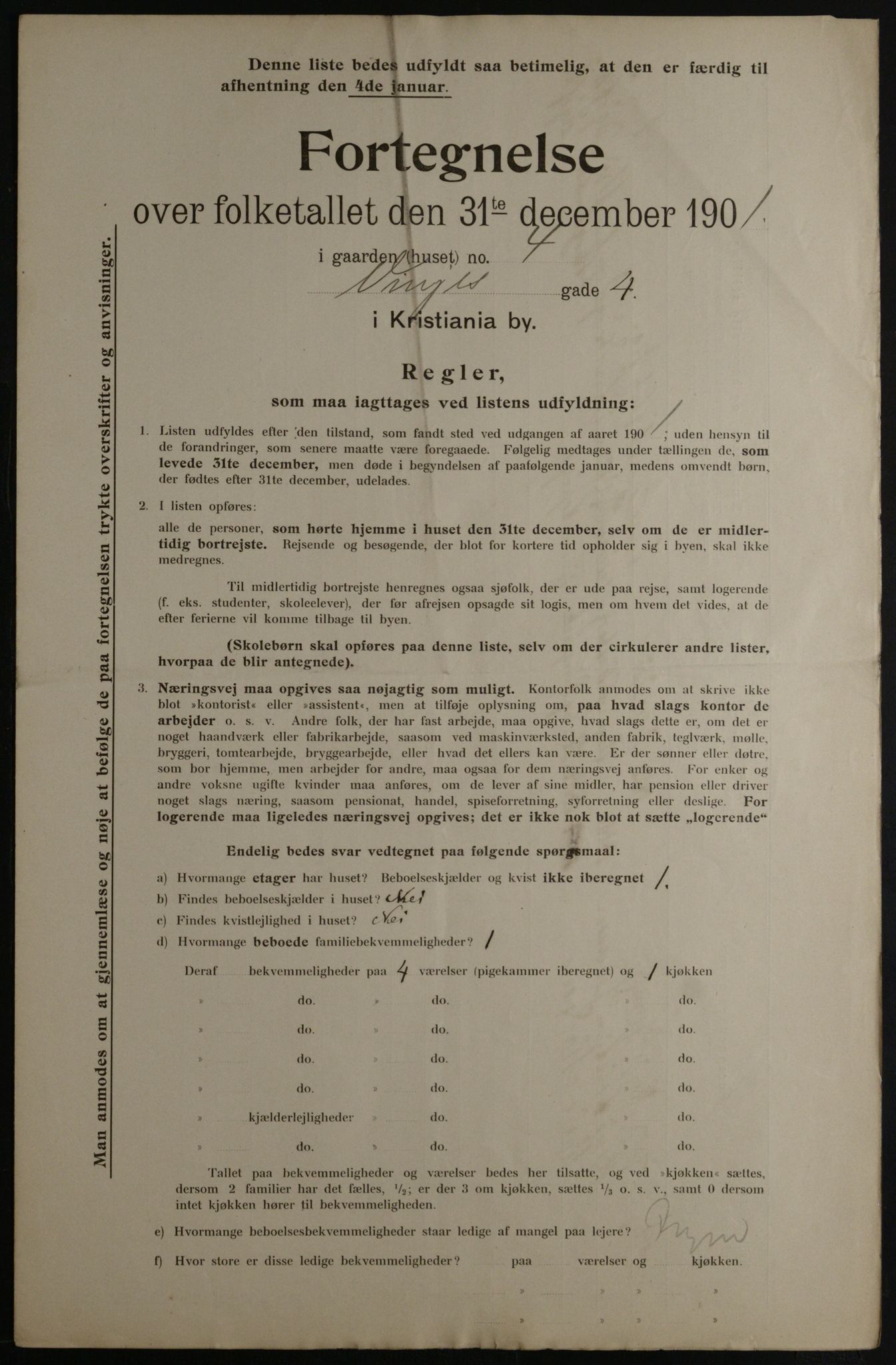 OBA, Municipal Census 1901 for Kristiania, 1901, p. 18985