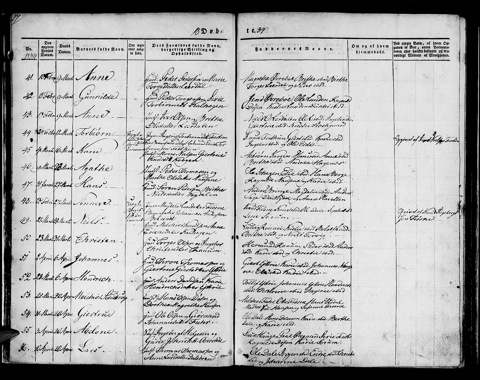 Luster sokneprestembete, AV/SAB-A-81101/H/Haa/Haaa/L0005: Parish register (official) no. A 5, 1831-1841, p. 17