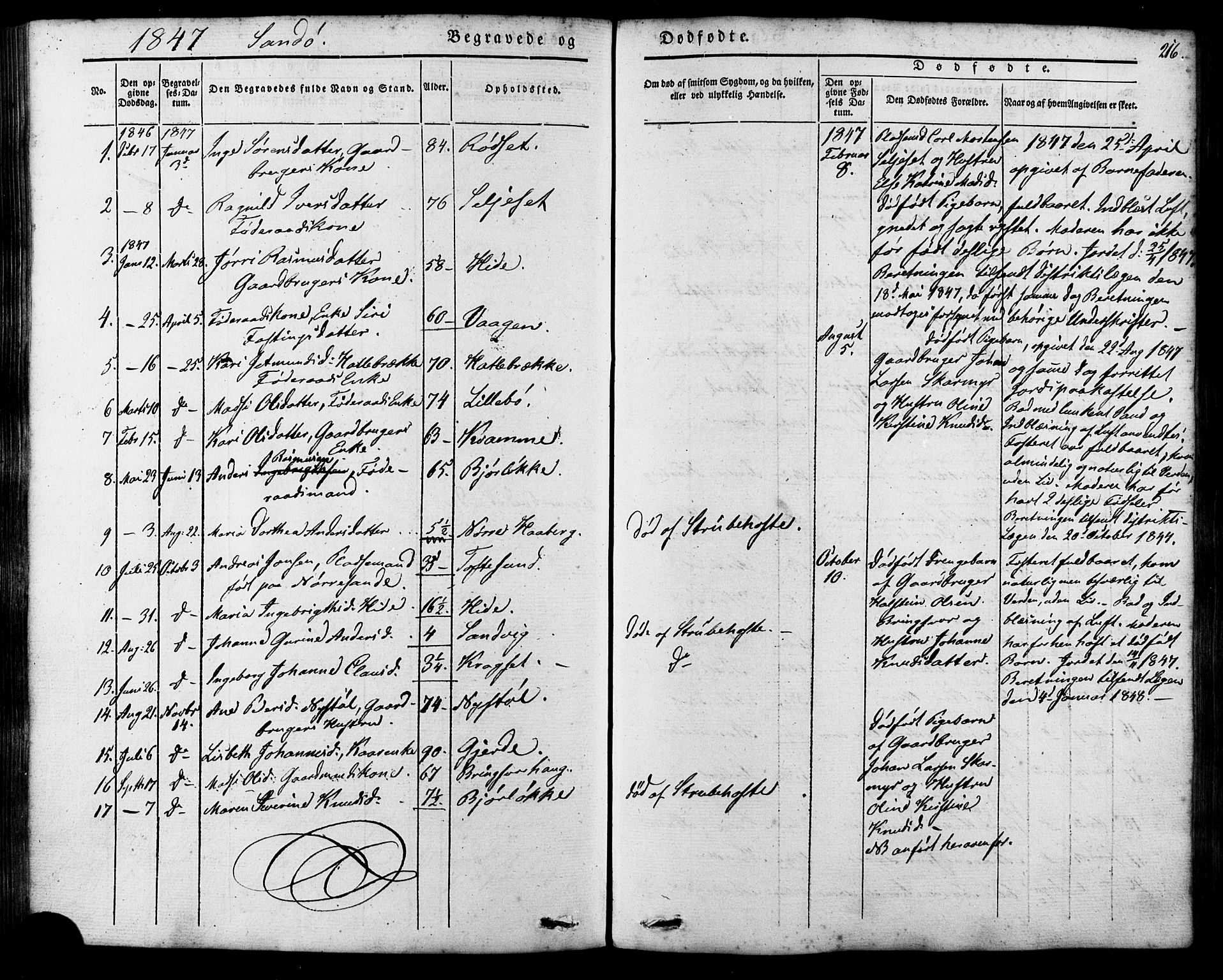 Ministerialprotokoller, klokkerbøker og fødselsregistre - Møre og Romsdal, AV/SAT-A-1454/503/L0034: Parish register (official) no. 503A02, 1841-1884, p. 216