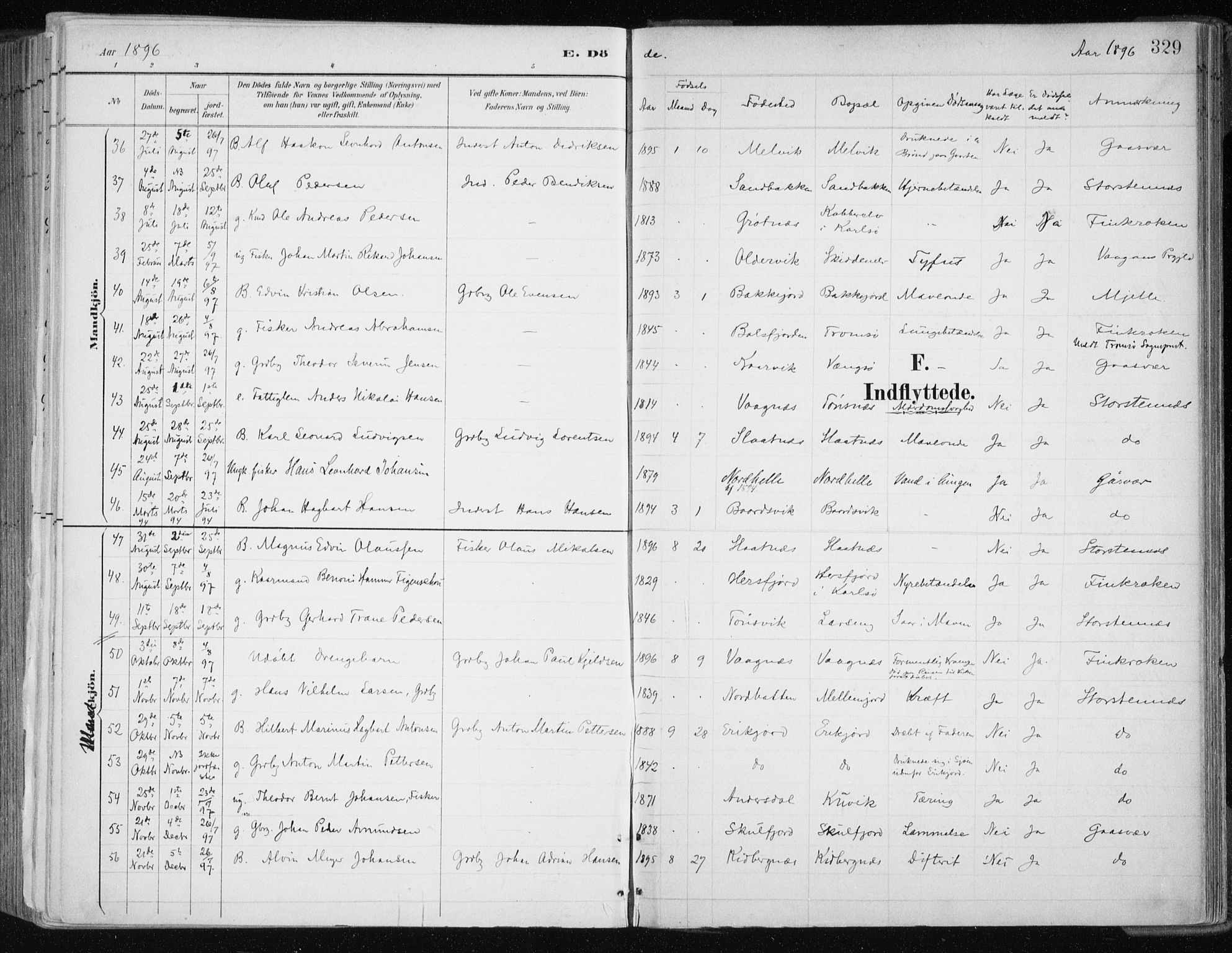 Tromsøysund sokneprestkontor, AV/SATØ-S-1304/G/Ga/L0005kirke: Parish register (official) no. 5, 1888-1896, p. 329