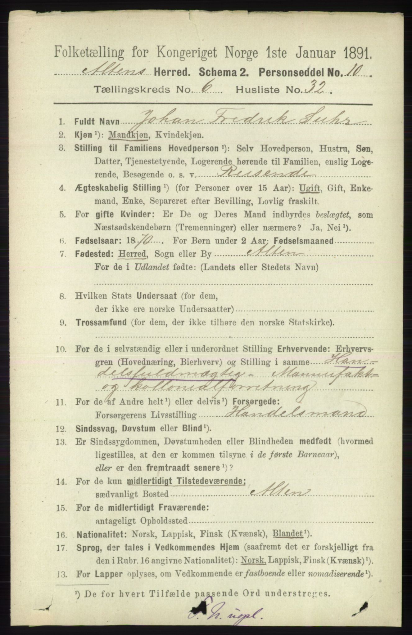 RA, 1891 census for 2012 Alta, 1891, p. 2037