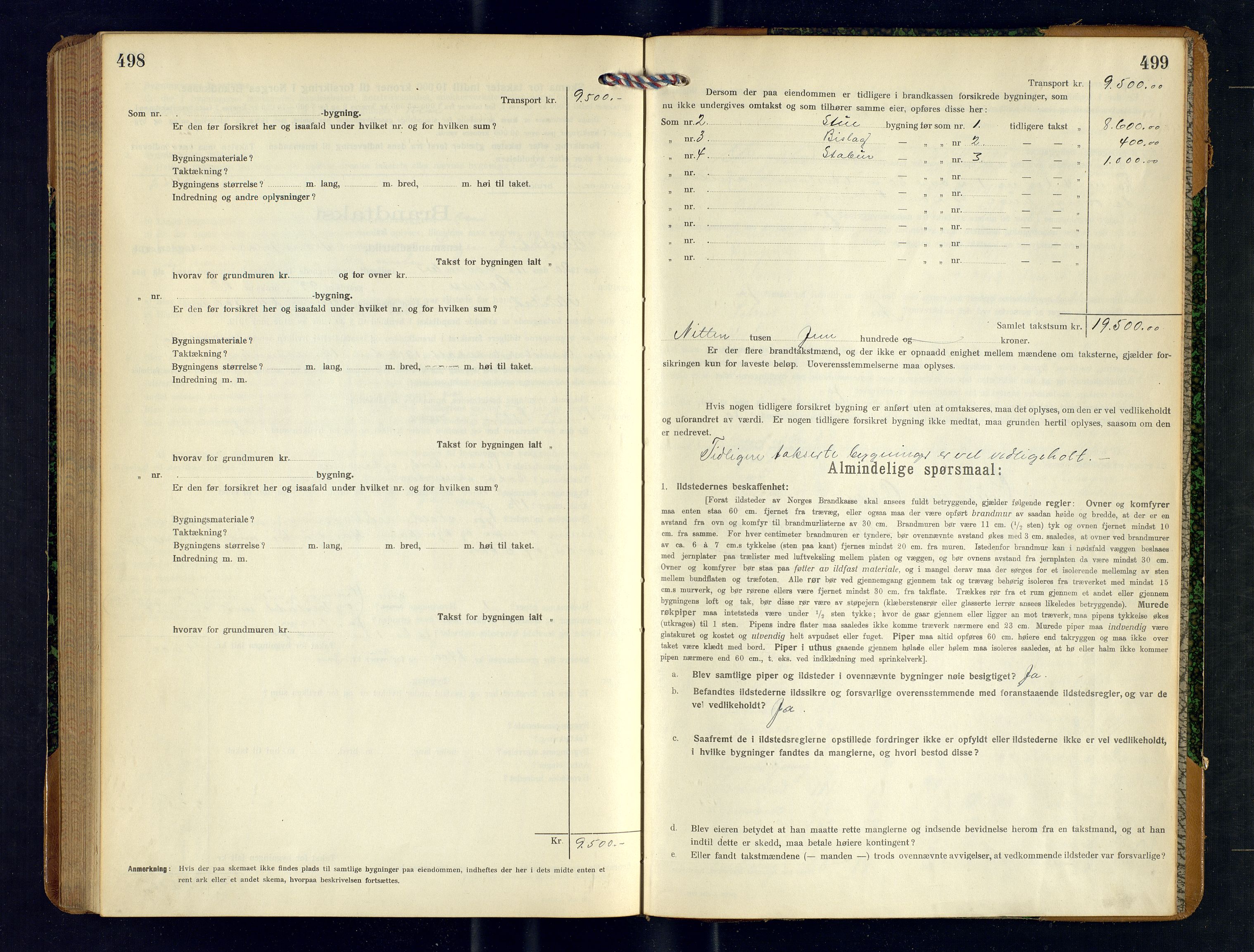 Ibestad lensmannskontor, SATØ/S-1499/F/Fv/Fvh/L0277: Branntakstprotokoller, 1918-1920, p. 498-499