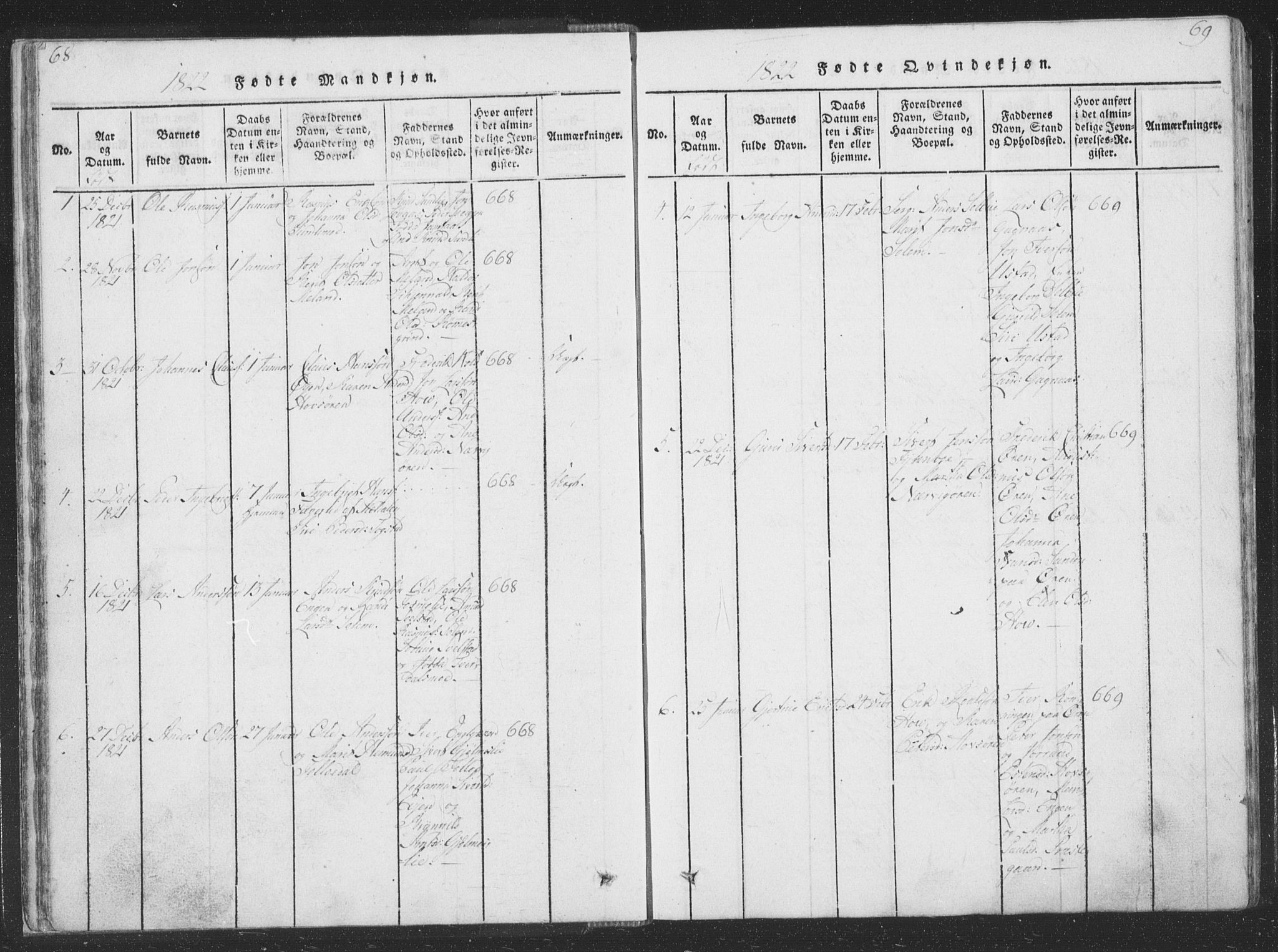 Ministerialprotokoller, klokkerbøker og fødselsregistre - Sør-Trøndelag, SAT/A-1456/668/L0816: Parish register (copy) no. 668C05, 1816-1893, p. 68-69