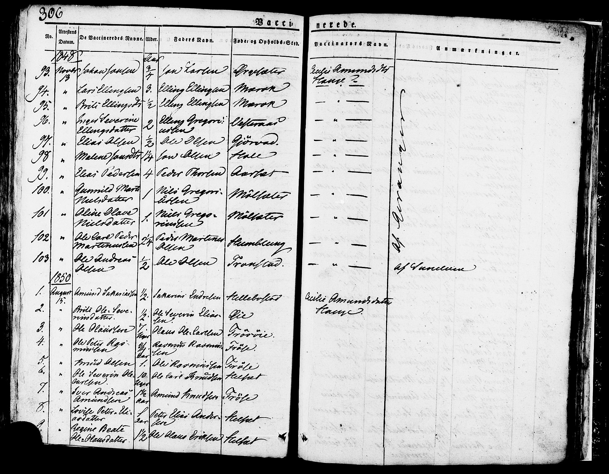 Ministerialprotokoller, klokkerbøker og fødselsregistre - Møre og Romsdal, SAT/A-1454/517/L0221: Parish register (official) no. 517A01, 1827-1858, p. 306