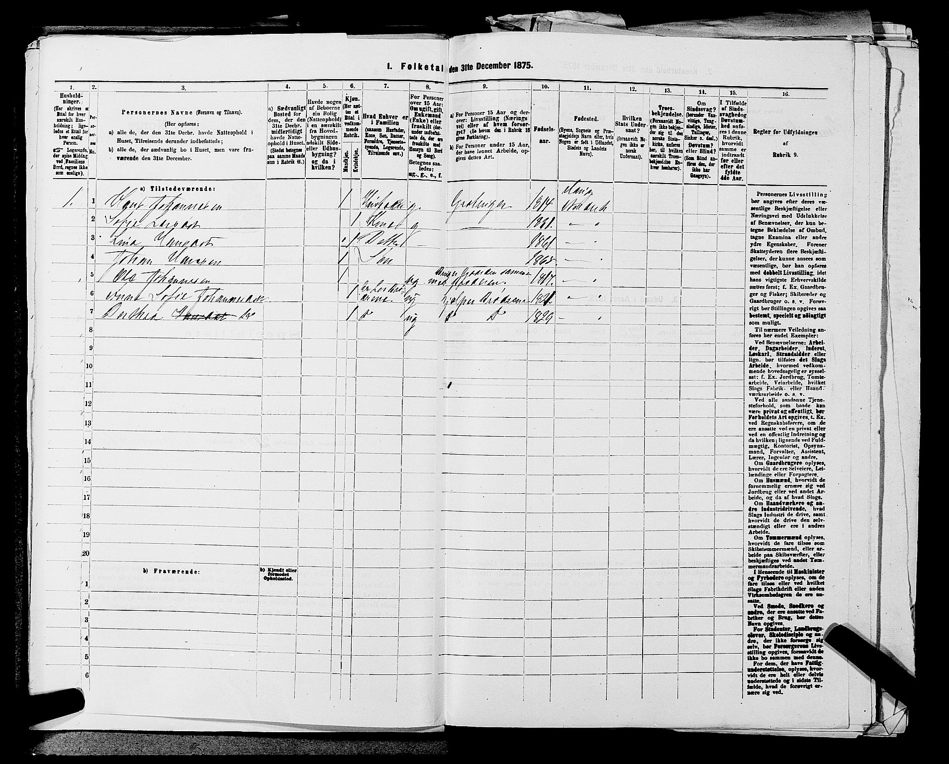 SAKO, 1875 census for 0613L Norderhov/Norderhov, Haug og Lunder, 1875, p. 1844