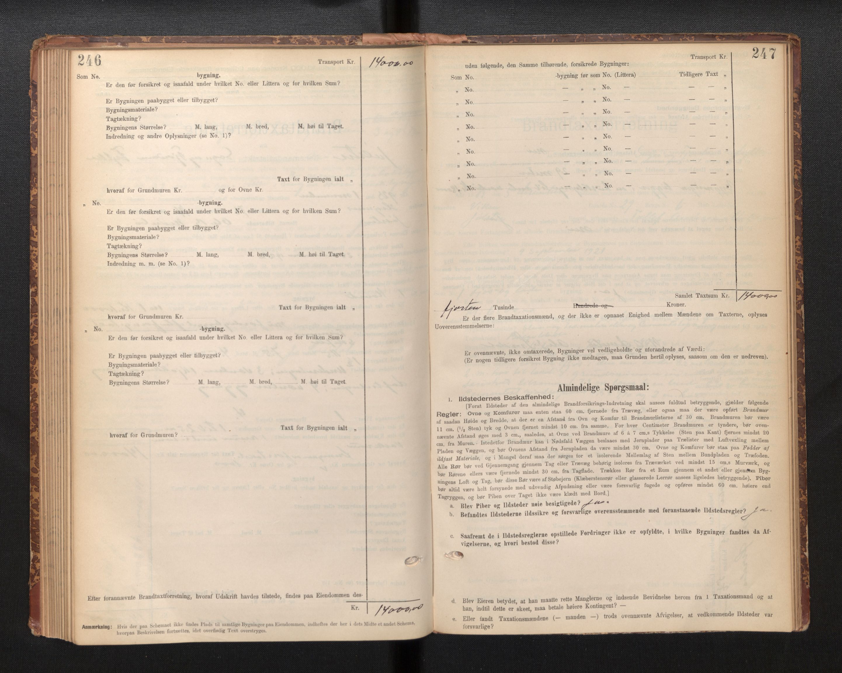 Lensmannen i Jølster, AV/SAB-A-28701/0012/L0004: Branntakstprotokoll, skjematakst, 1895-1923, p. 246-247
